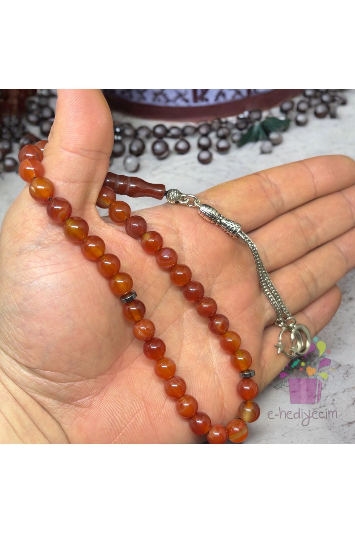 eHediyecim-Agate Natural Stone Rosary - 33 Pack Rosary 3