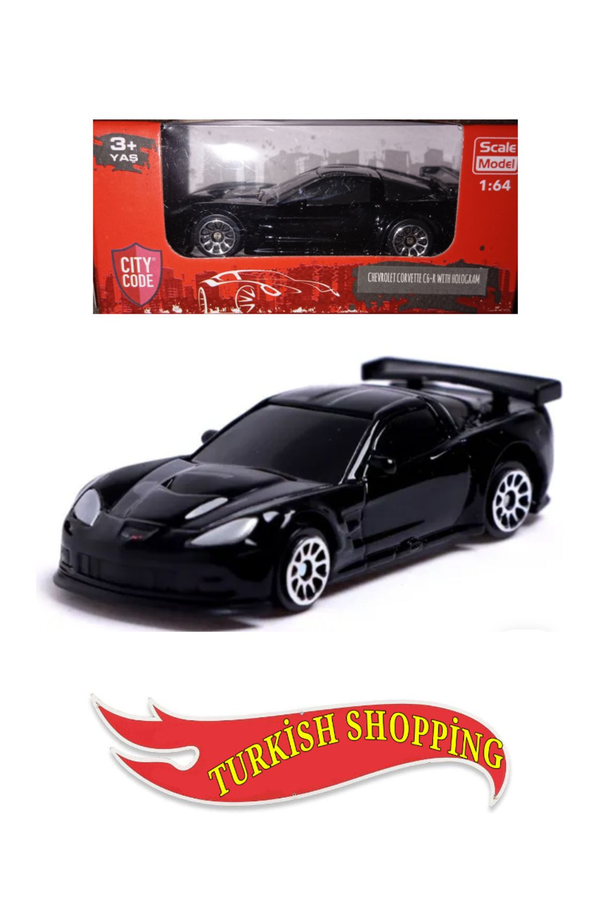 Exclusive City Code City Code 1:64 Ölçek Chevrolet Corvette C6-R With Hologram