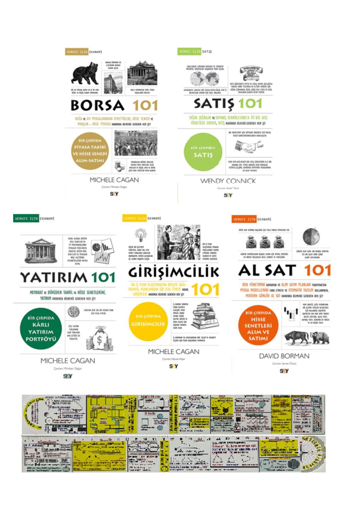 Say Yayınları Borsa 101 + Satış 101 + Yatırım 101 + Girişimcilik 101 + Al Sat 101 Seti + Mat. Öğreten Cetvel