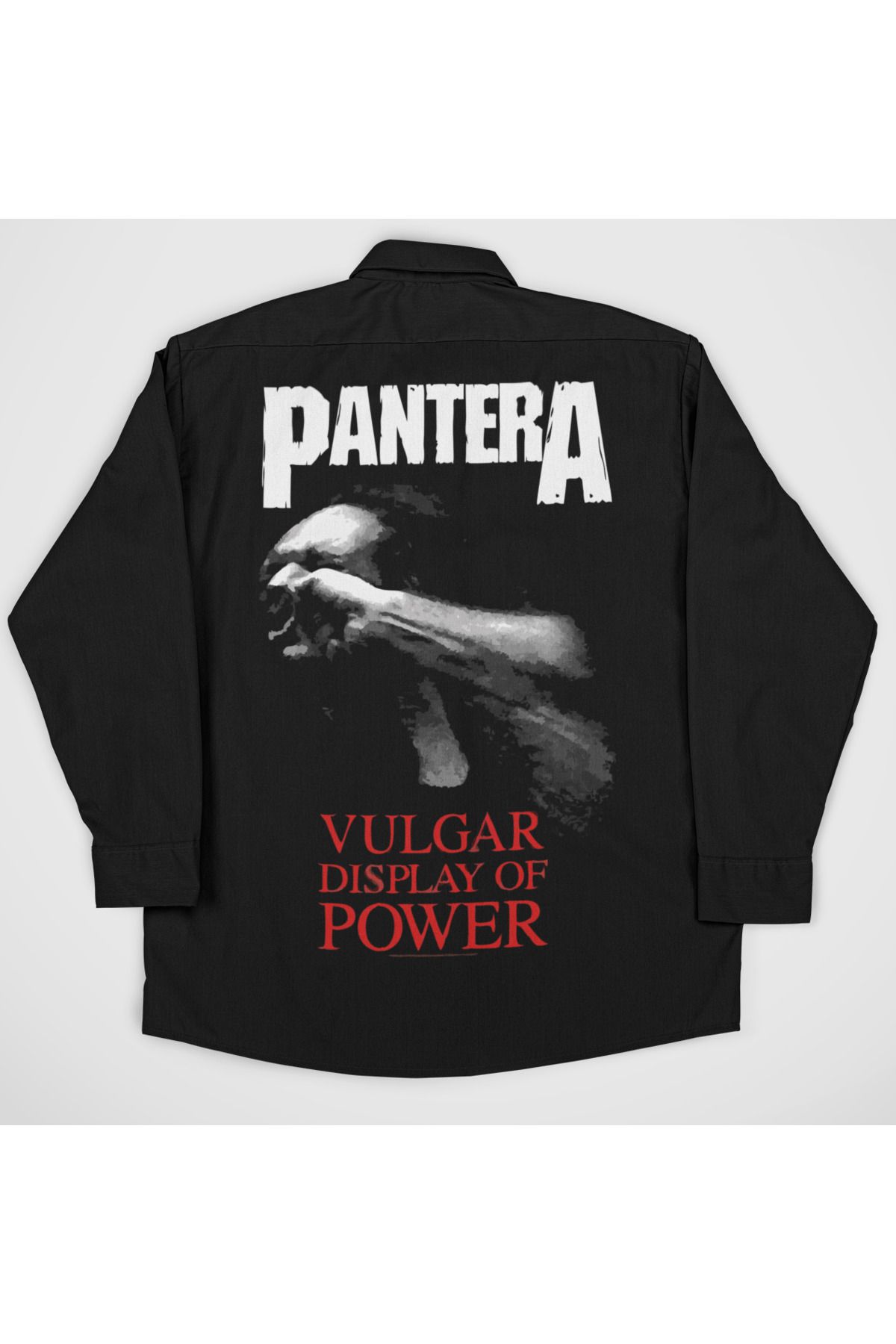 SEVBANO Tasarım Pantera Müzik Grubu Baskılı Unisex Rock Metal Cepli Gömlek