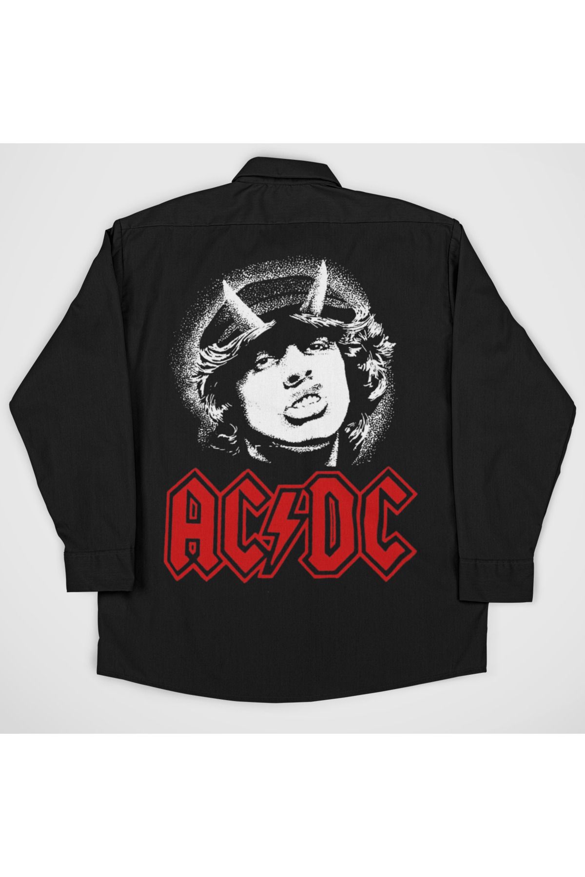 SEVBANO AC DC Müzik Grubu Baskılı Unisex Rock Metal Cepli Gömlek