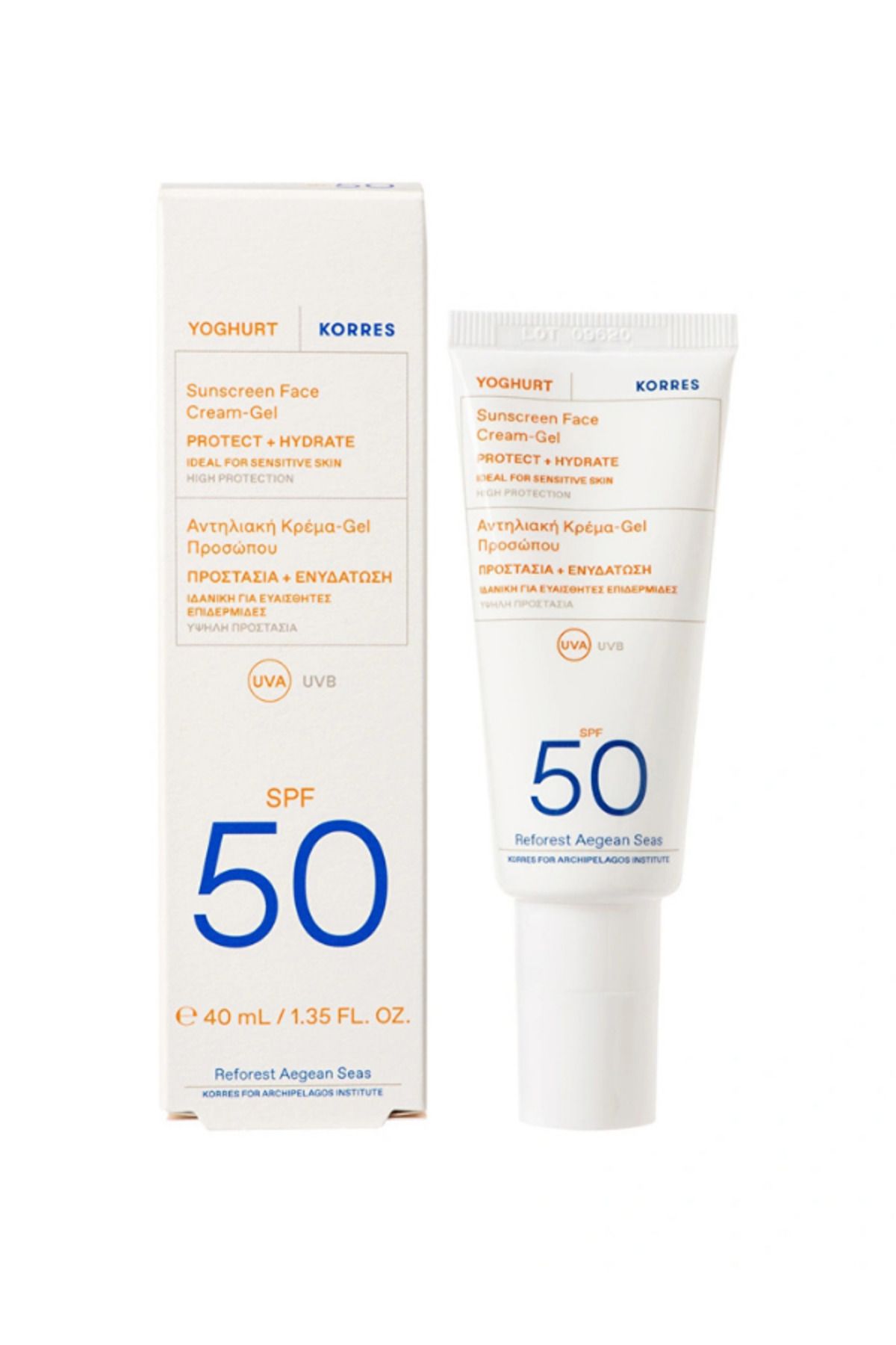 korres Sunscreen Face Cream Gel Spf50 40ml - Greece