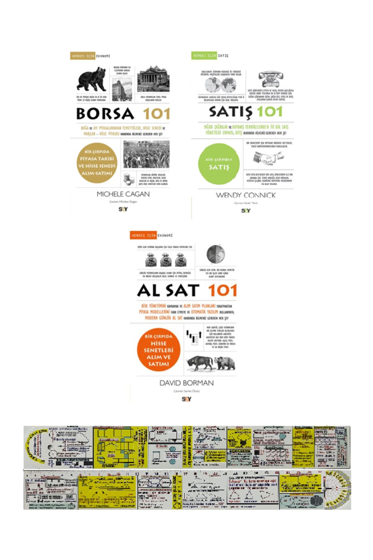 Say Yayınları Borsa 101 + Satış 101 + Al Sat 101 3 Kitap Set + Mat. Öğreten Cetvel