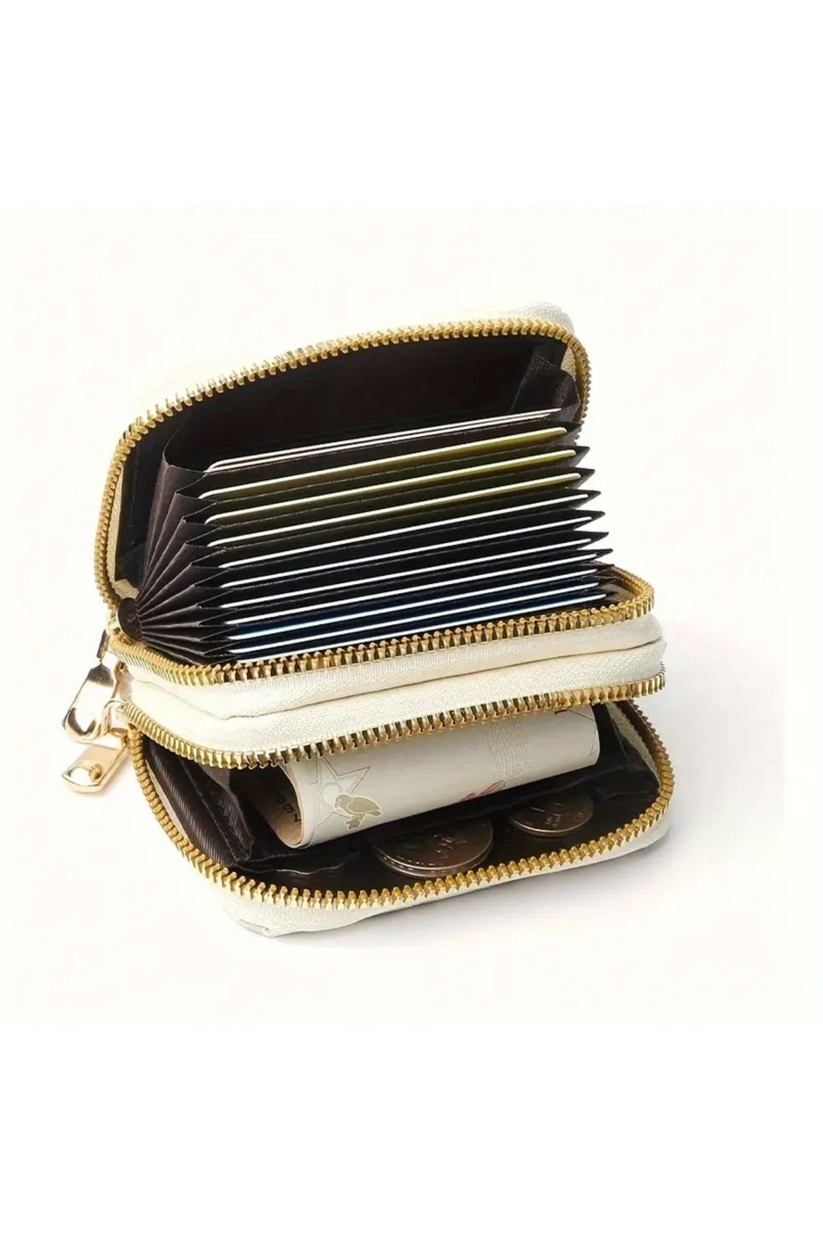 GlassySKY-Stylish Leopard Pattern Double-Layer Card Slot, Thin, Lightweight and Simple Style, Zipper Closure Wallet 2