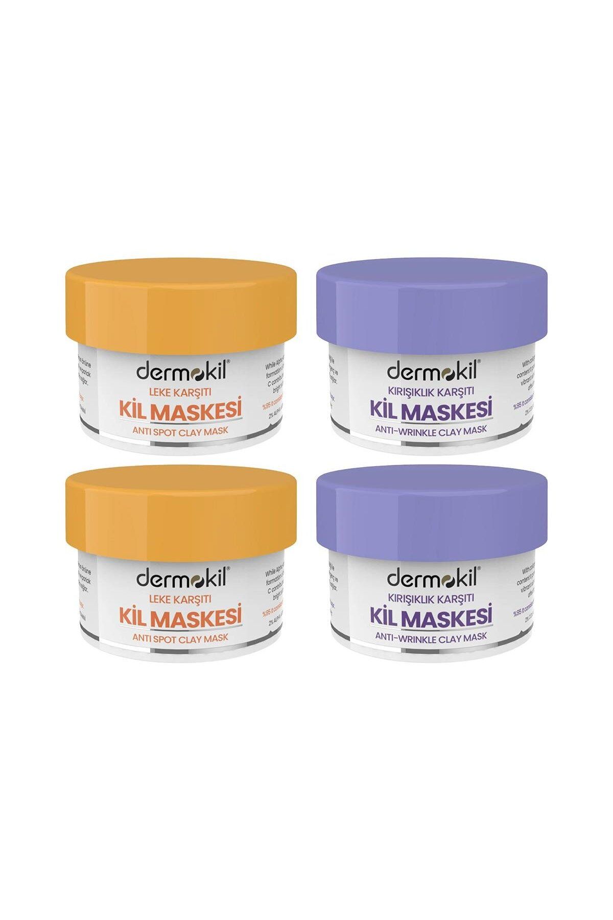 Dermokil Leke Karşıtı Kil Maskesi 2x50 ml ve Kırışıklık Karşıtı Kil Maskesi 2x50 ml. Set