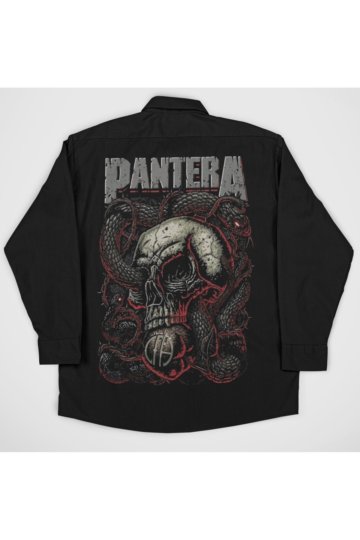 SEVBANO Pantera Müzik Grubu Baskılı Unisex Rock Metal Cepli Gömlek