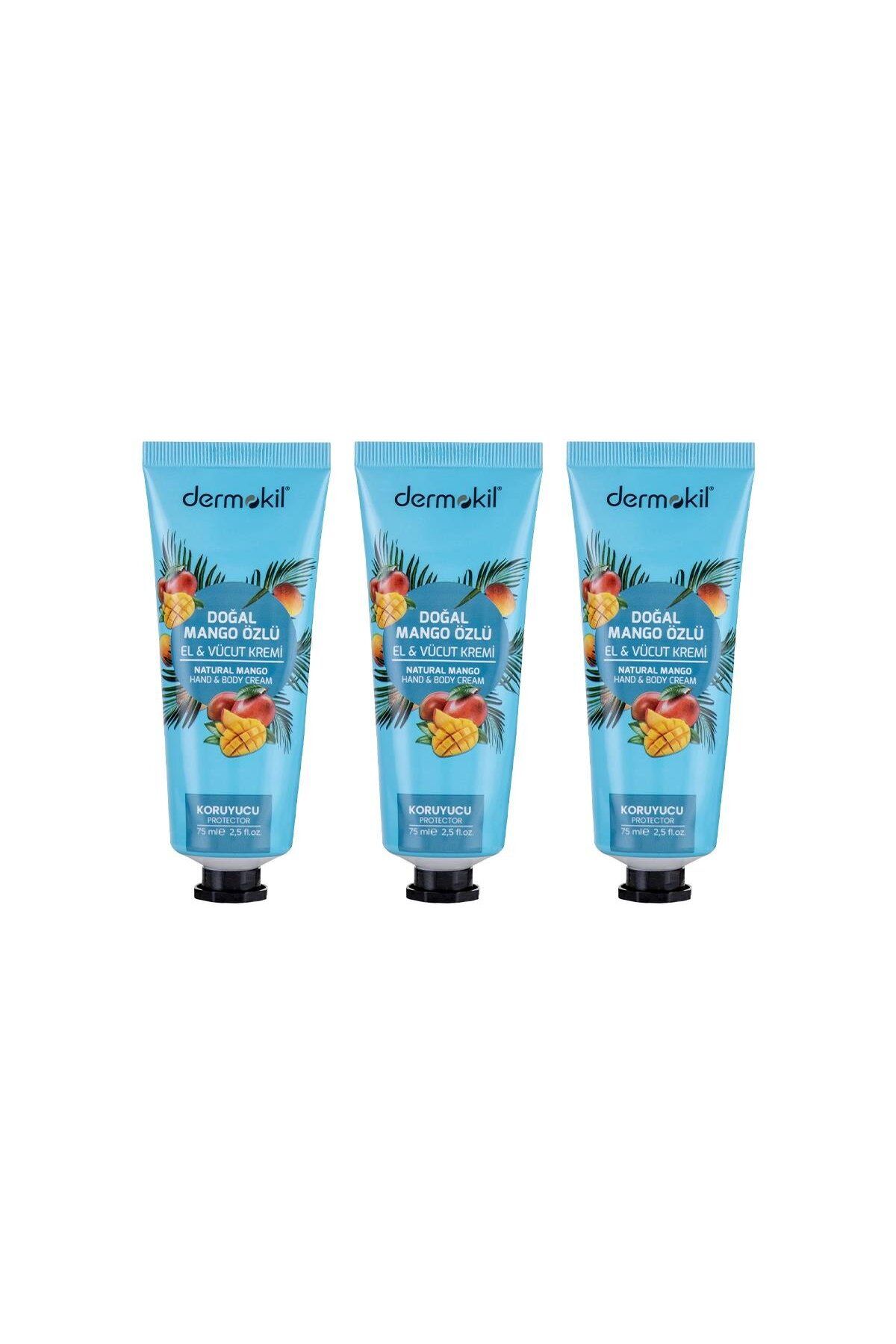 Dermokil Mango Özlü El ve Vücut Kremi 75 ml. Üçlü Set