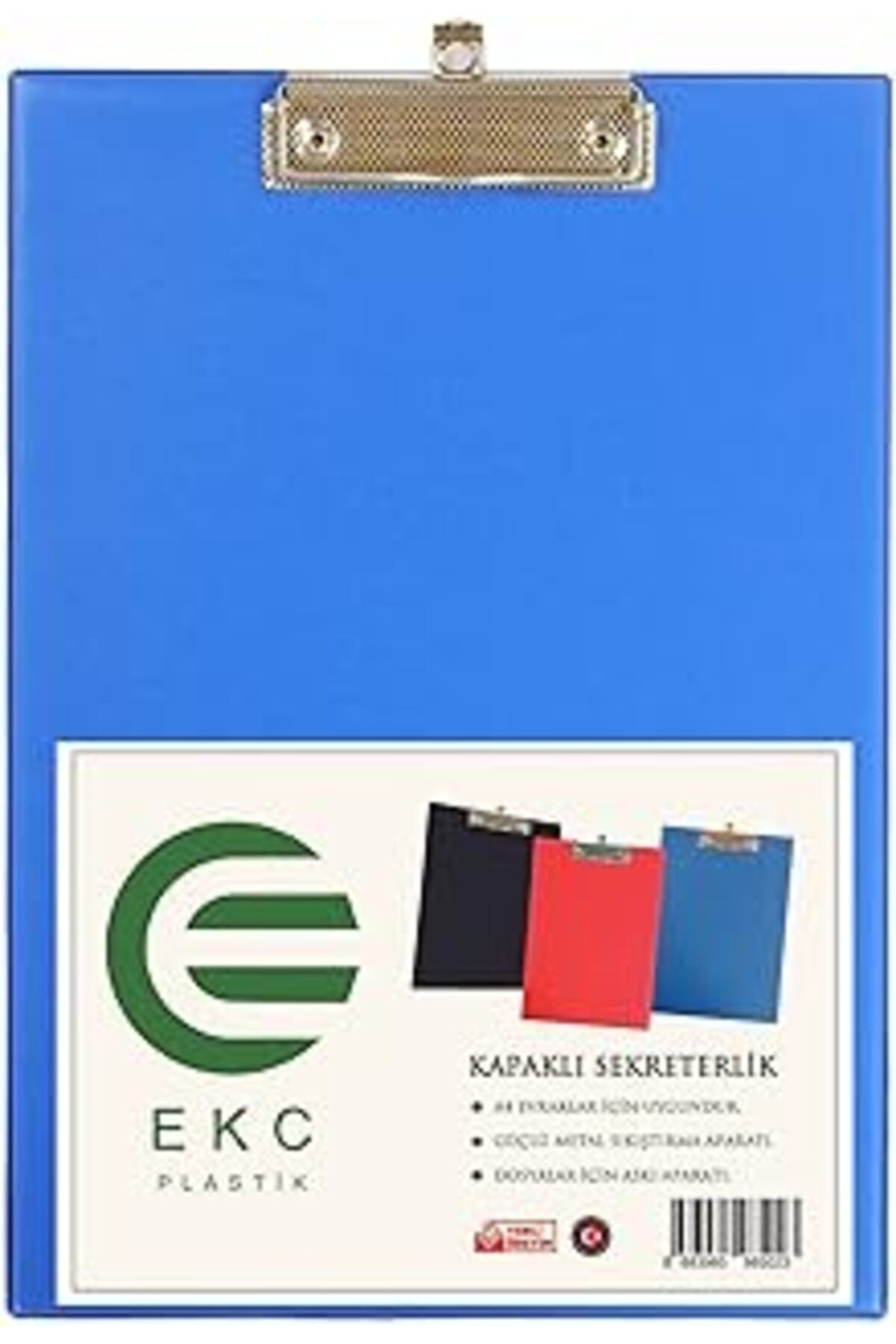 NZM TİCARET Ekc Plastik - A4 Kapaklı Sekreterlik Mavi, Bloknot Yazı Tablası