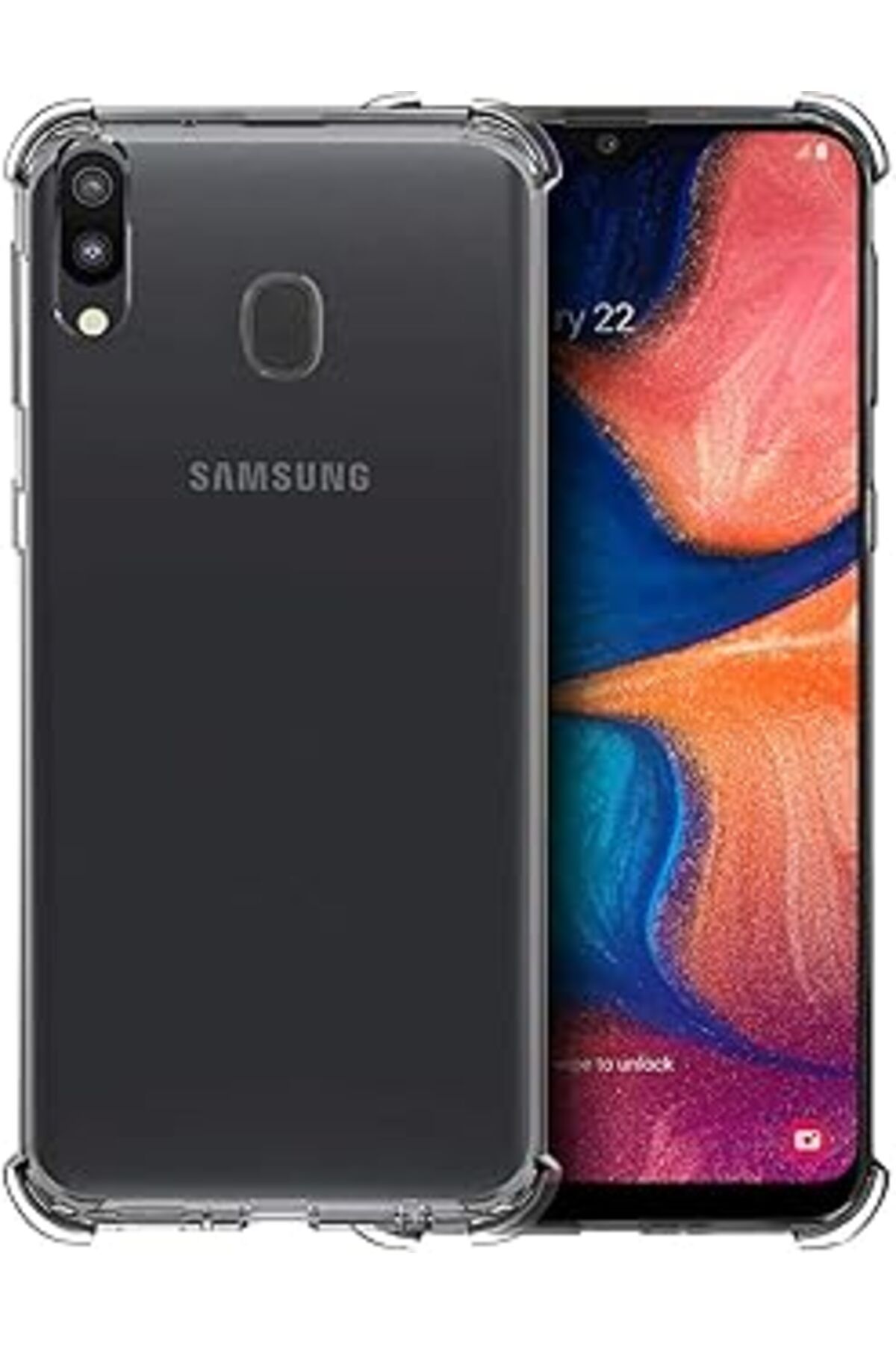 NZM TİCARET Shock Absorbing Için Kılıf Galaxy A20 Şeffaf [Galaxy A20 Ile Uyumlu Kılıf - Şeff