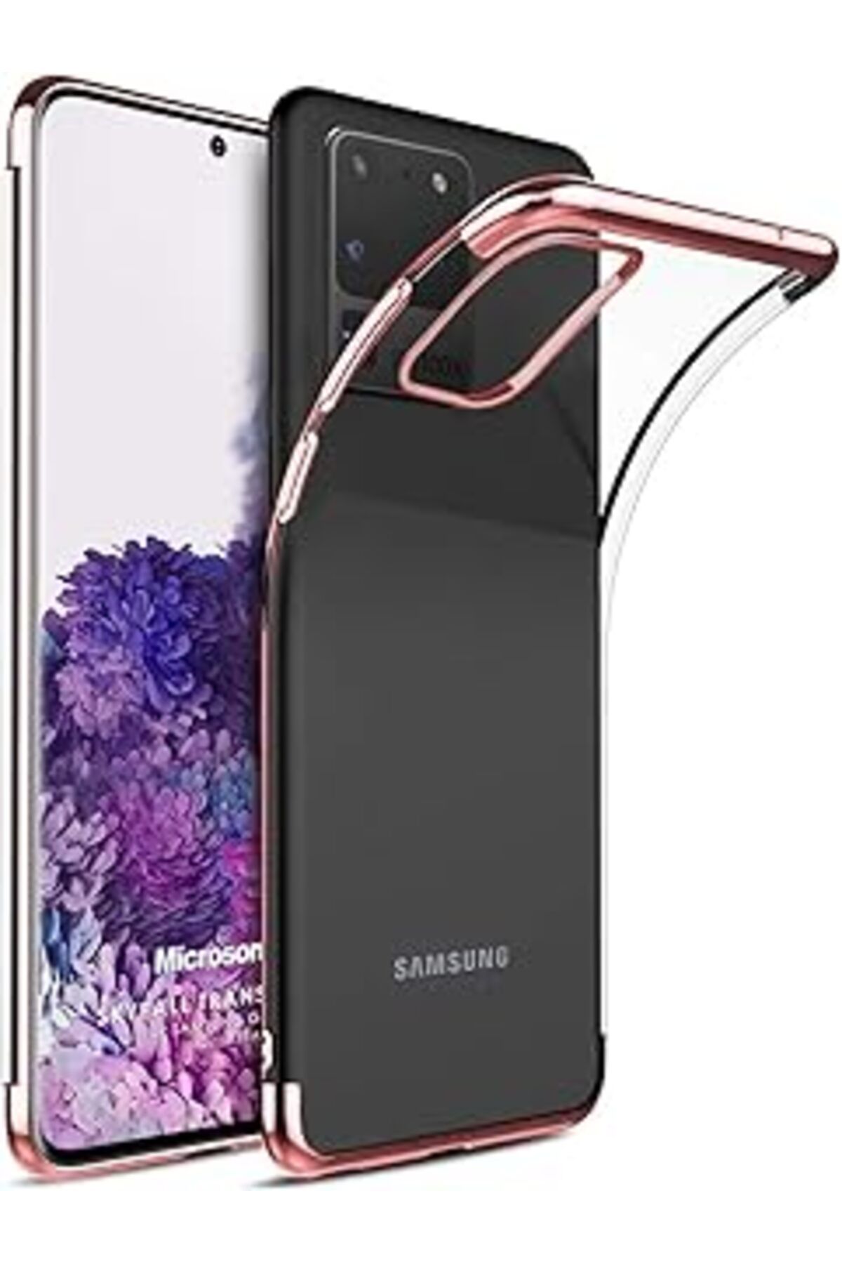 EDALKILIÇ Galaxy S20 Ultra Kılıf Skyfall Transparent Clear Rose