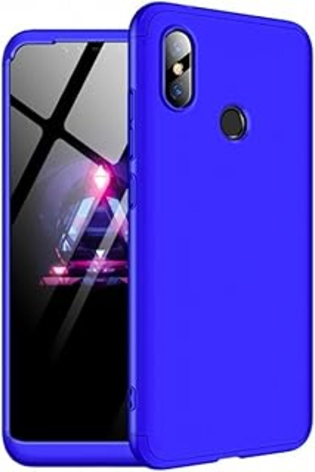 ebadi Cupcase® Redmi Note 6 Pro Uyumlu Kılıf 360° Ön Arka Kapak (Önü Camsız) 3 Parçalı Tam Koruyuc