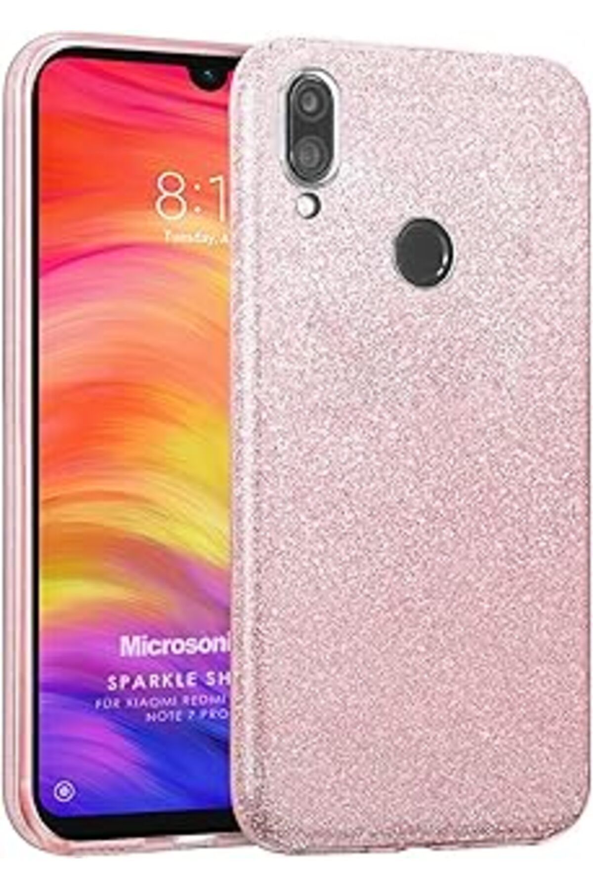 robotrend Redmi Note 7 Pro Kılıf Sparkle Shiny Rose