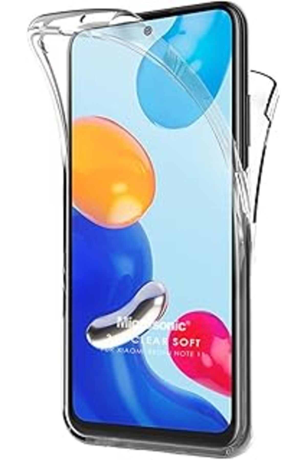 MAGNESİA Redmi Note 11S Için Kılıf 6 Tarafı Tam Full Koruma 360 Clear Soft Şeffaf [Redmi N