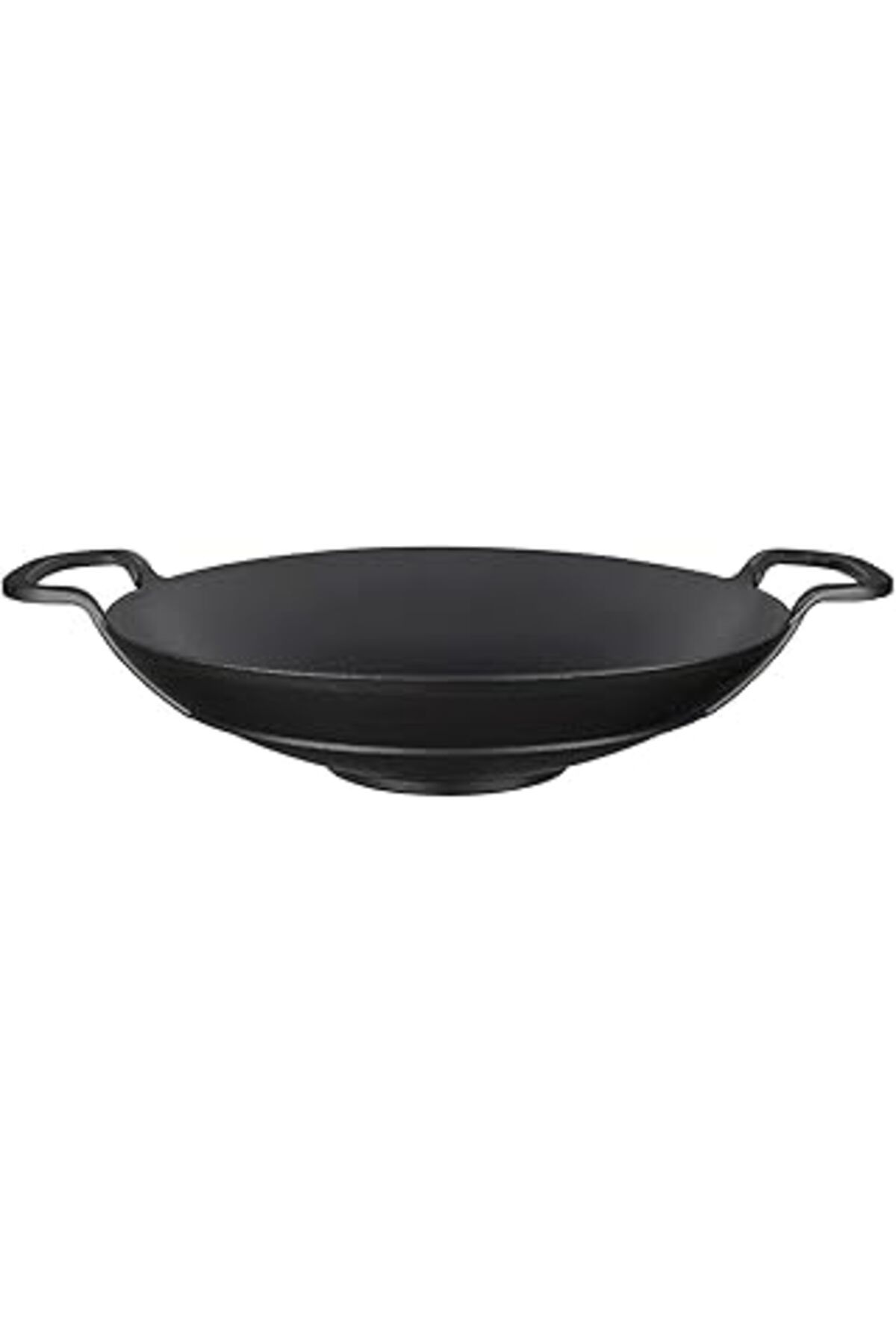 ALKAP Döküm Wok Tava, Metal Kulplu, 38Cm, Siyah