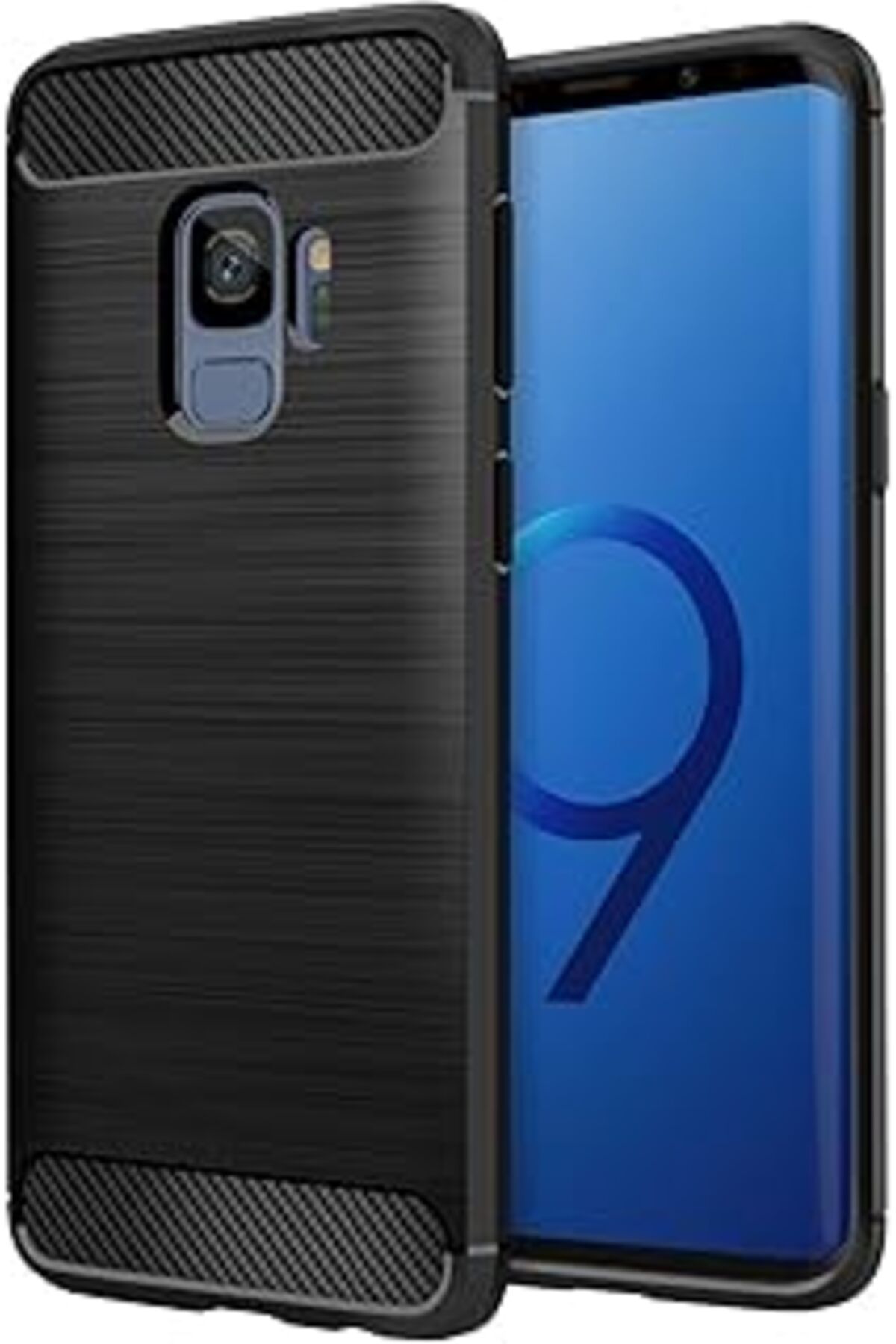 EDALKILIÇ Galaxy S9 Kılıf Sert Korumalı Zırh Karbon Çizgili Kapak Siyah