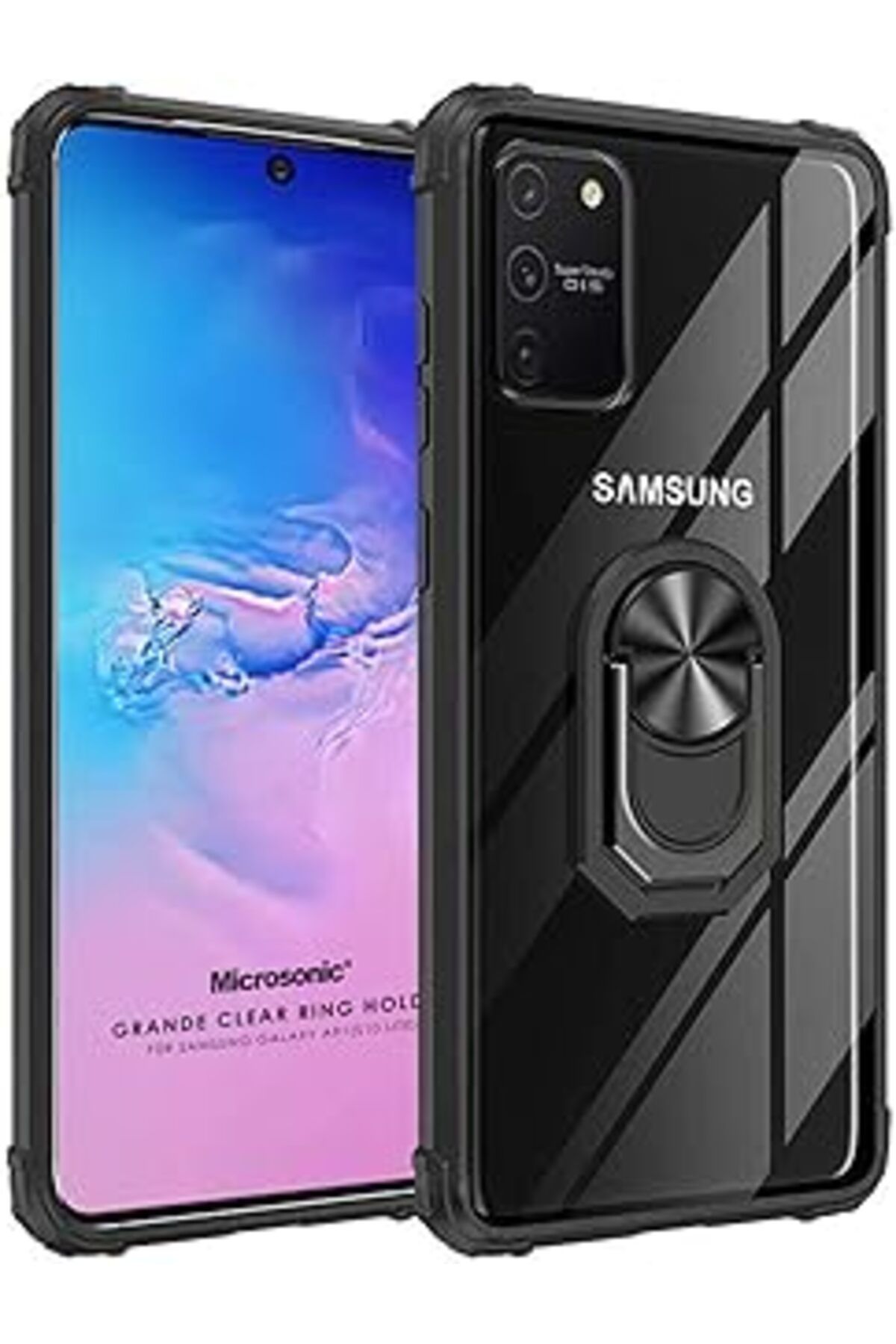 EDALKILIÇ Galaxy A91 Için Kılıf Grande Clear Ring Siyah [Galaxy A91 Ile Uyumlu Kılı