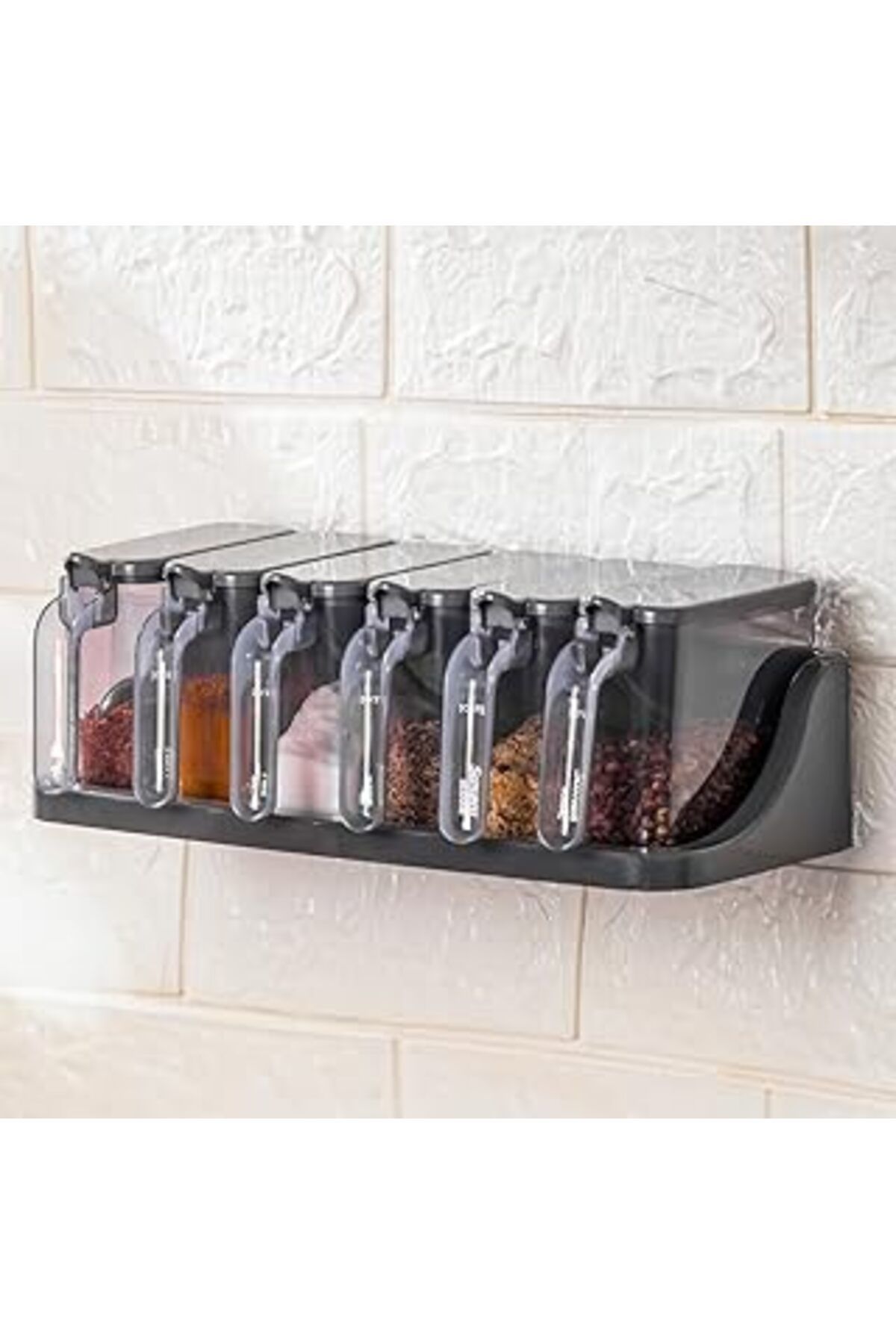 STOREMAX-Sbl Spice Storage Container, Set of 6, with Spoon and Label Sblshop1 1064356 1