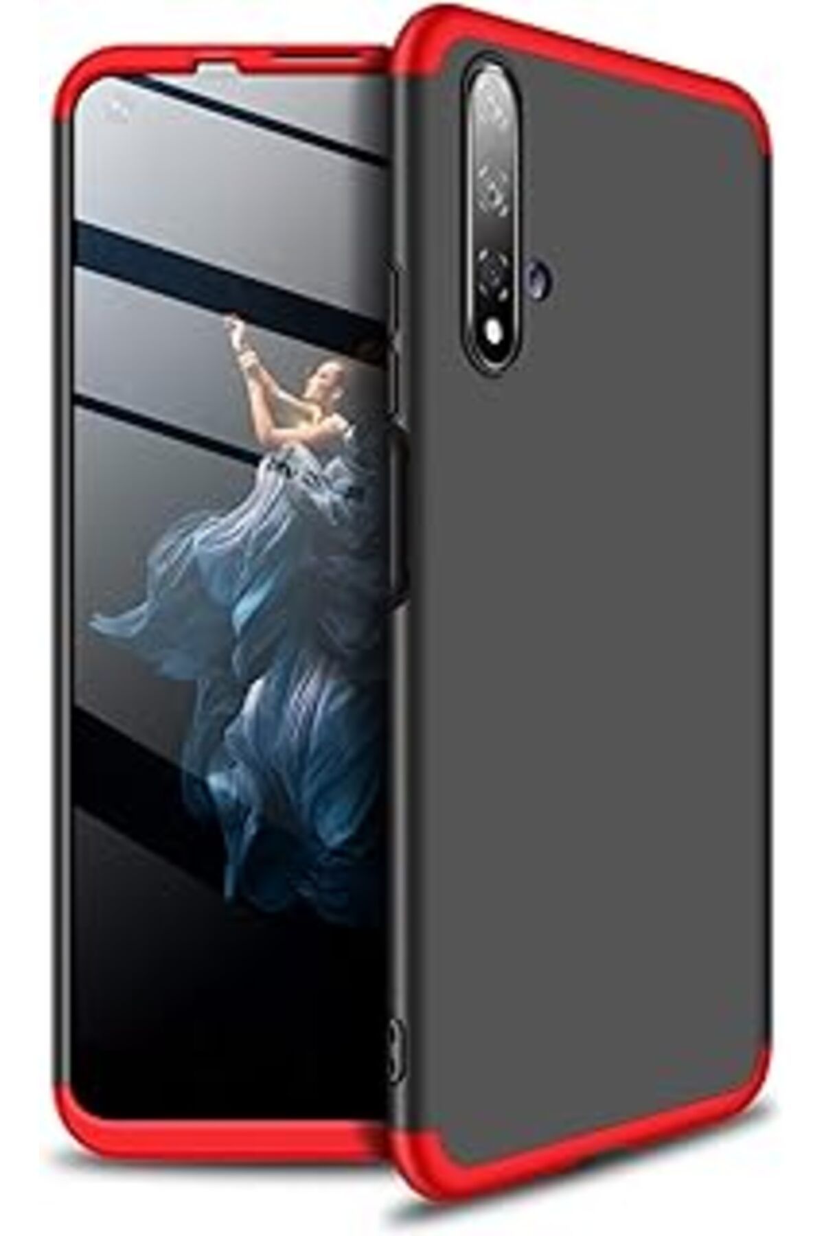 nerede bulurum Huawei Honor 20 Için Kılıf Double Dip 360 Protective Siyah Kırmızı [Honor 20 Ile Uyumlu