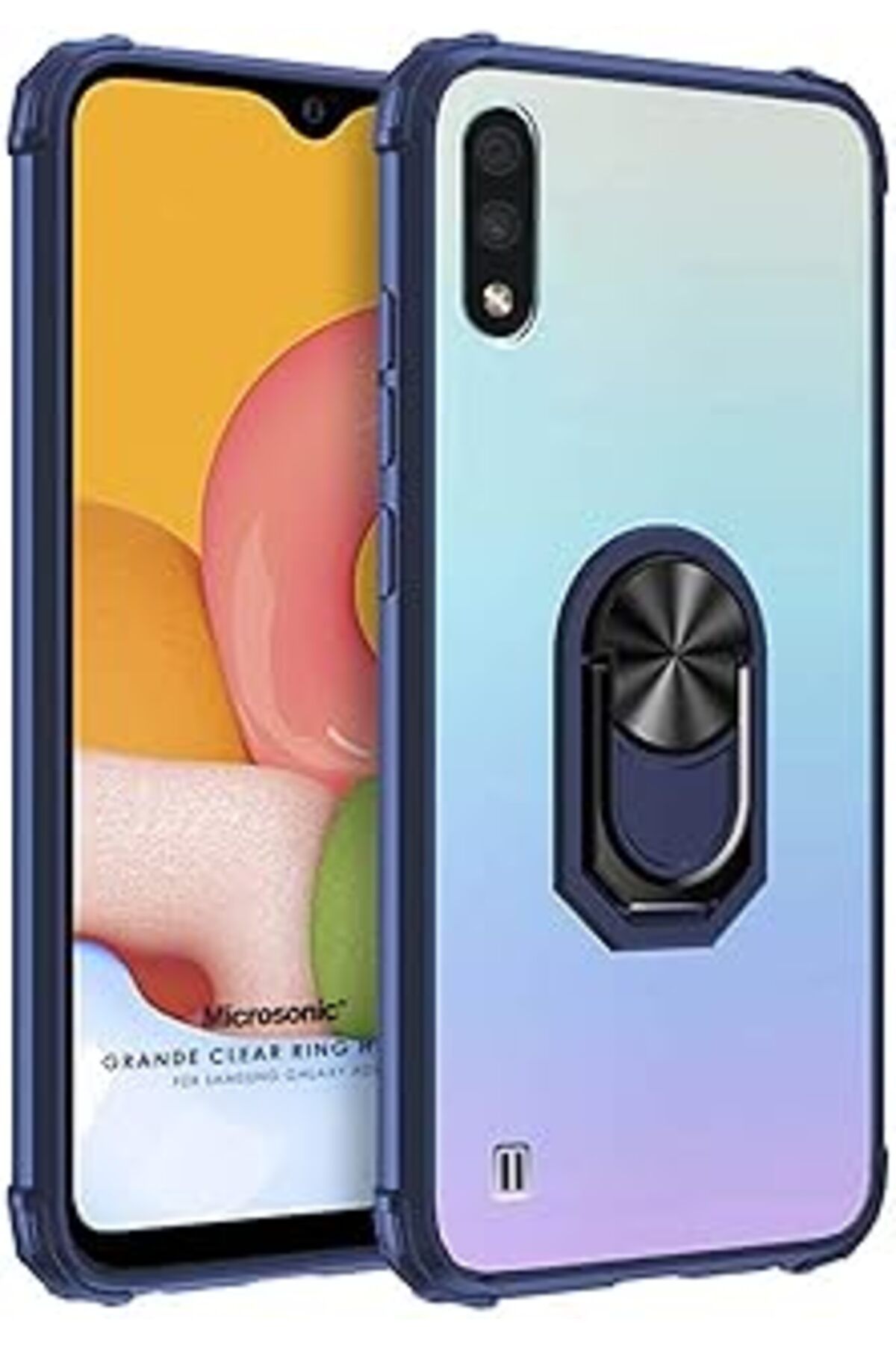 feifei Galaxy A01 Için Kılıf Grande Clear Ring Lacivert [Galaxy A01 Ile Uyumlu K