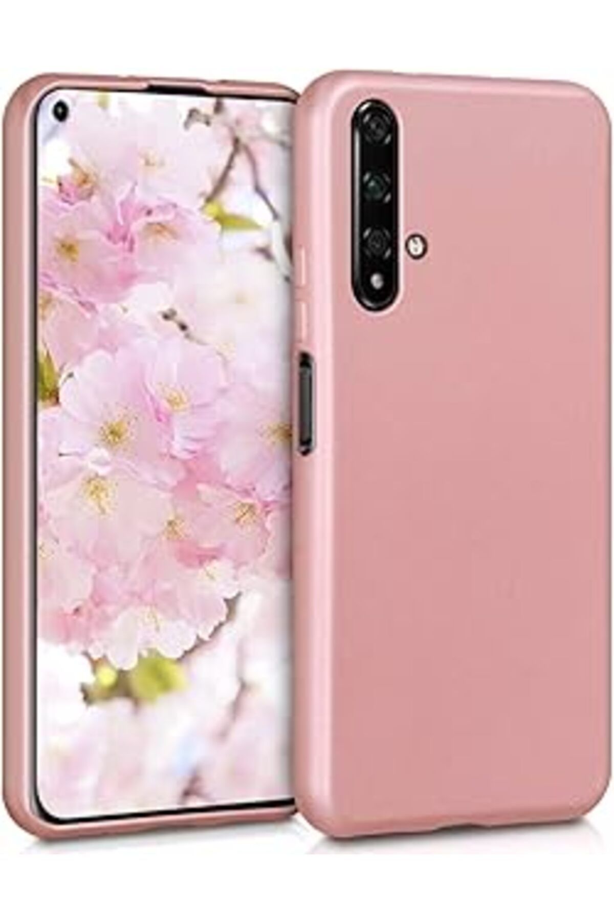 EDALKILIÇ Matte Silicone Huawei Honor 20 Için Kılıf Rose [Honor 20 Ile Uyumlu Kılıf - Rose Go