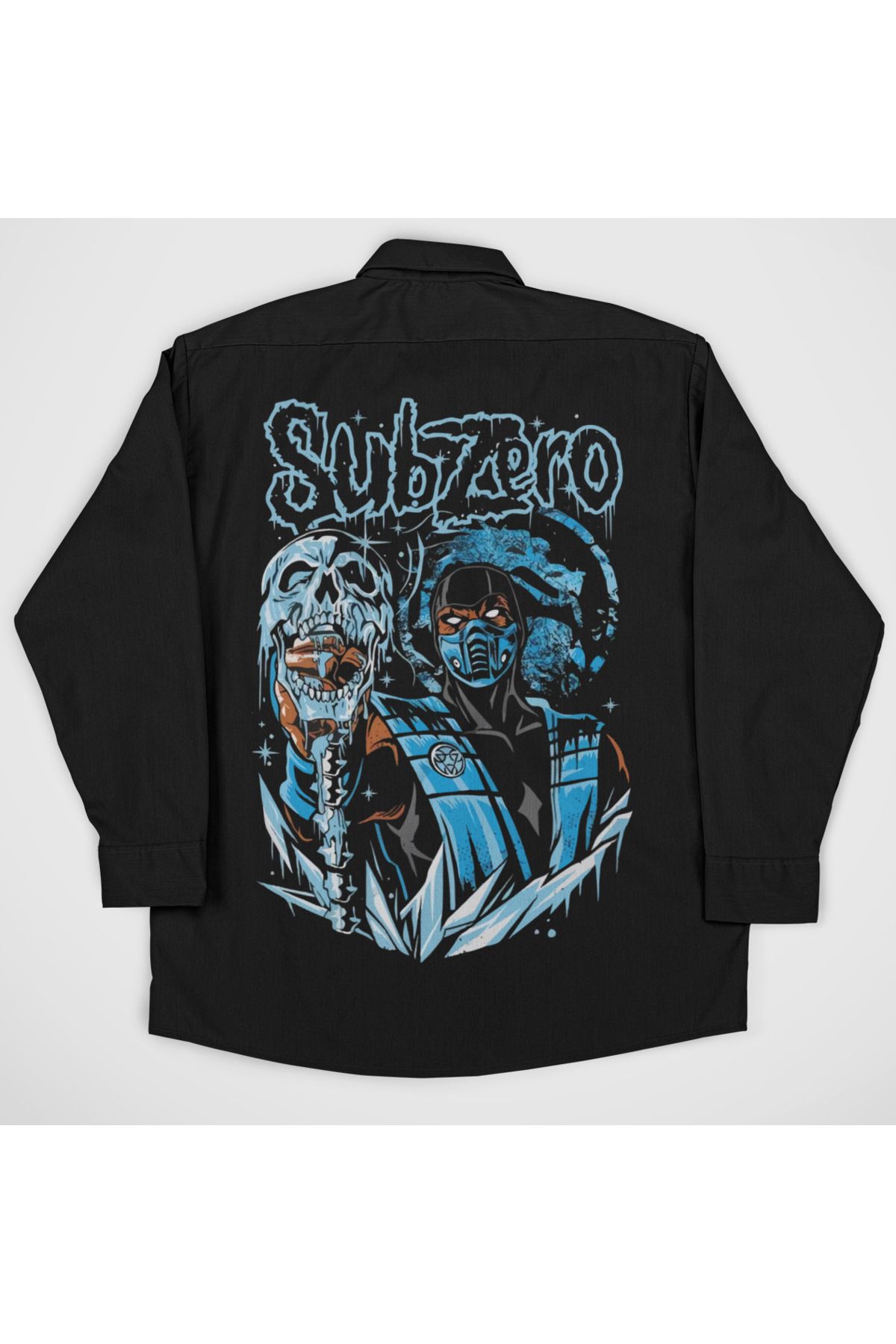 SEVBANO Subzero Baskılı Unisex Tasarım Anime Cepli Gömlek