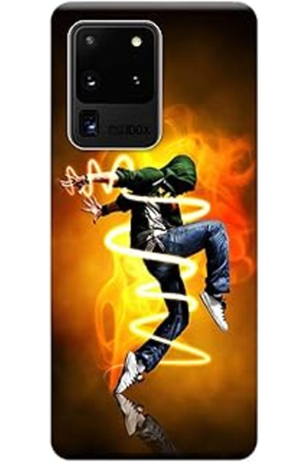 MAGNESİA Galaxy S20 Ultra Kılıf (Sm-G988B) Baskılı Silikon Alev Hiphop Stk:131