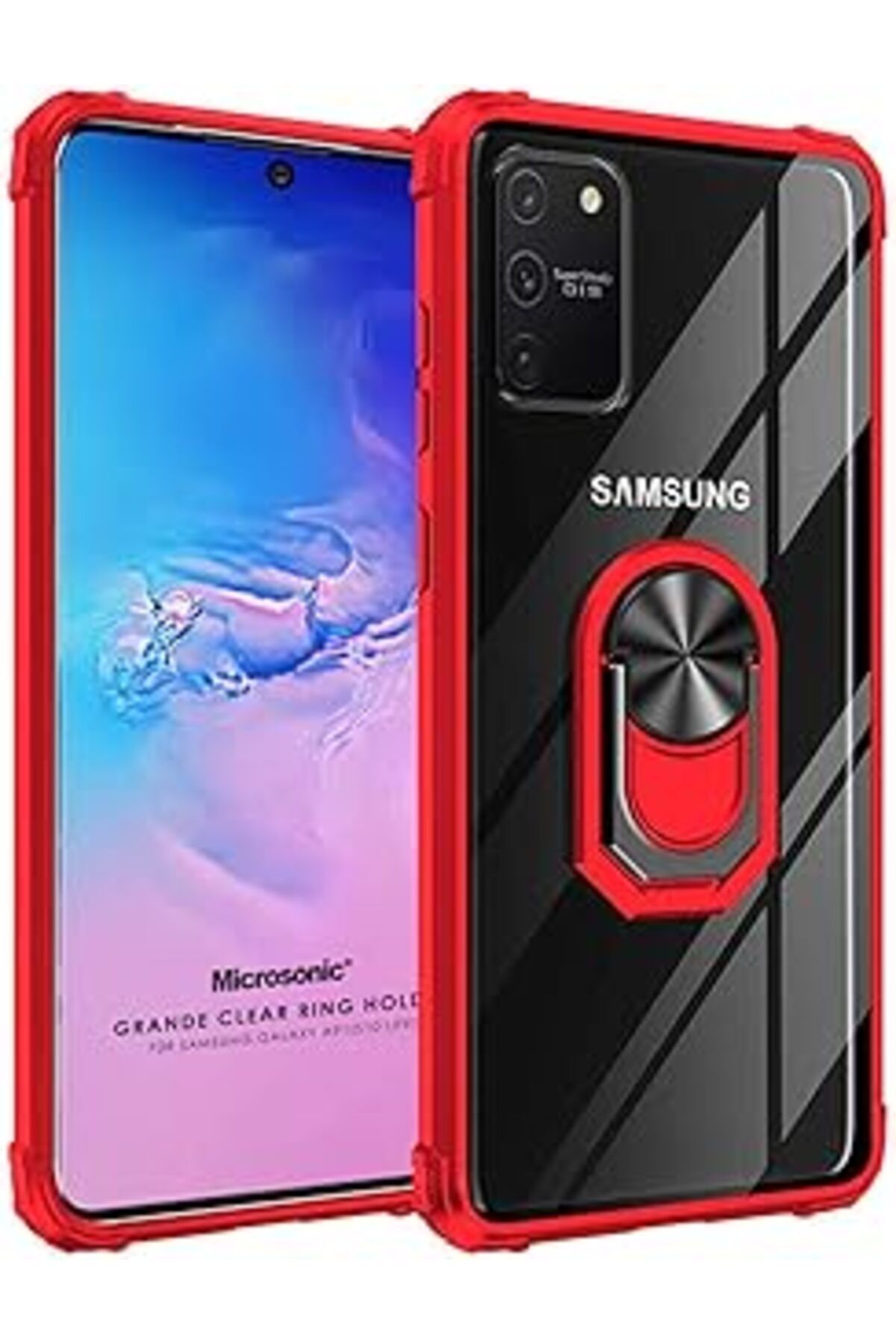 EDALKILIÇ Galaxy S10 Lite Için Kılıf Grande Clear Ring Kırmızı [Galaxy S10 Lite Ile