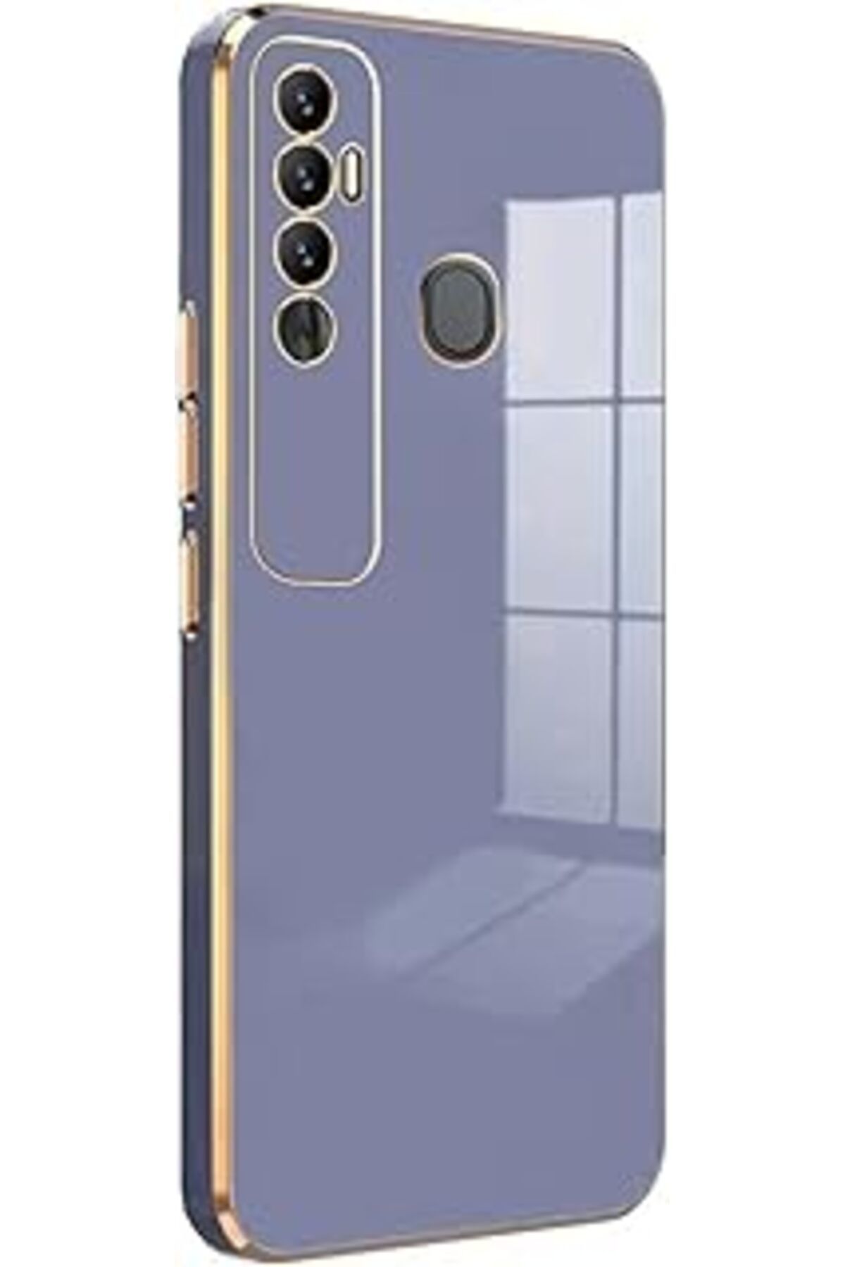 NZM TİCARET Tecno Spark 7 Pro Için Kılıf Olive Plated Anta Grisi [Spark 7 Pro Ile Uyumlu Kılıf -