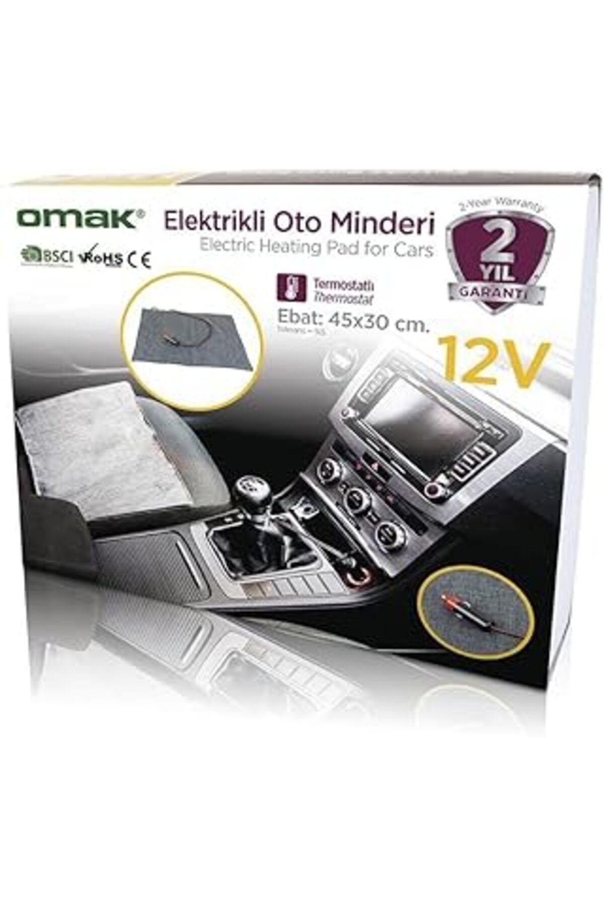 NZM TİCARET Omak Elektrikli Oto Minderi Termostatlı 12V