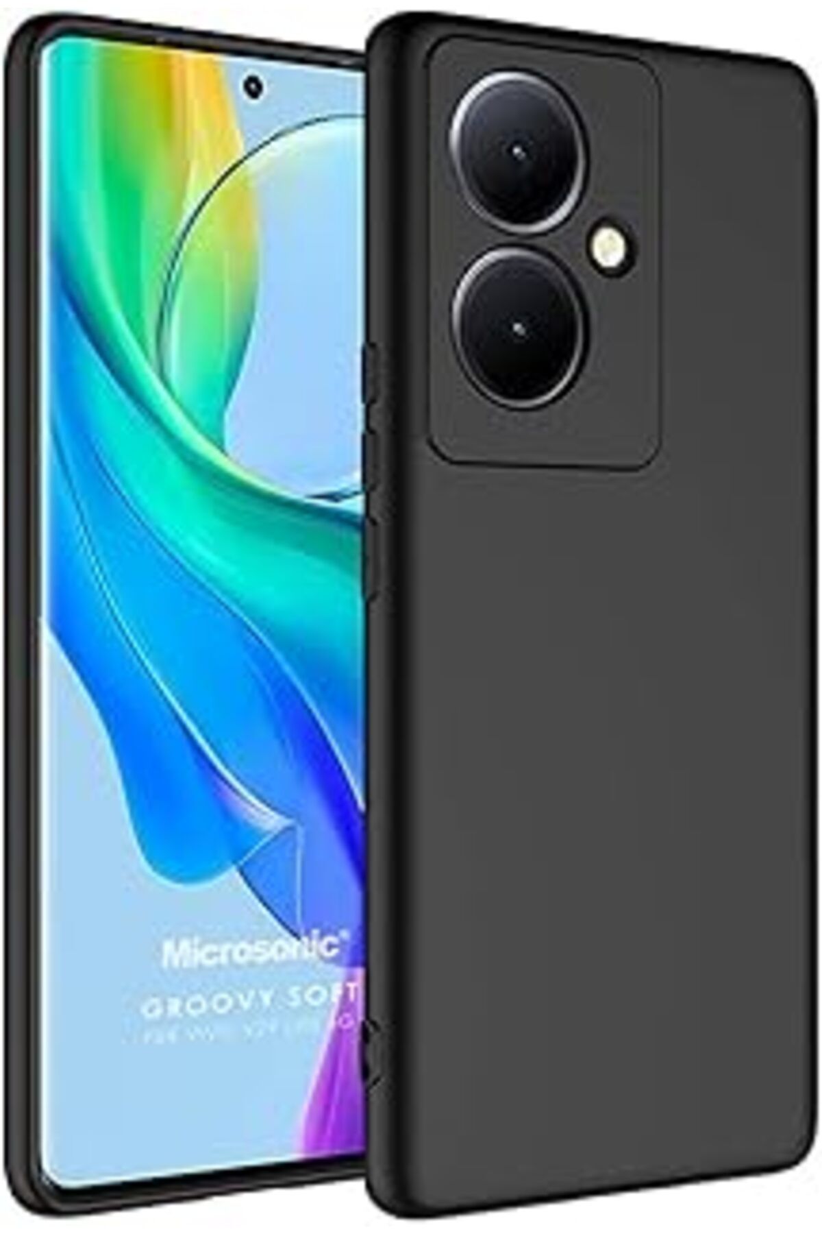 EDALKILIÇ Vivo V29 Lite 5G Için Kılıf Groovy Soft Siyah [V29 Lite 5G Ile Uyumlu Kılıf - Siyah]