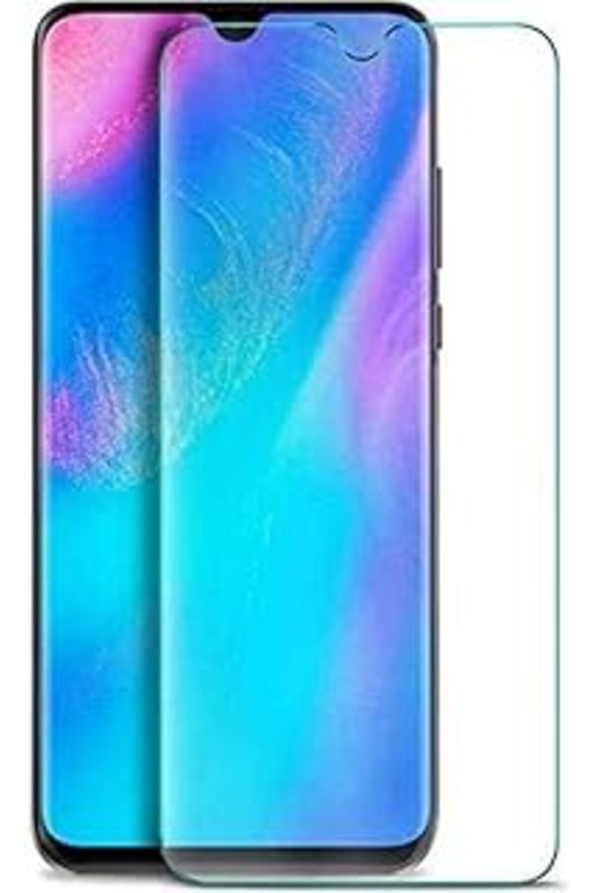 MAGNESİA Kny Huawei P Smart 2019 İÇin Kılıf, Silikon Kenarlı Şeffaf Tiron Kapak, Lacivert