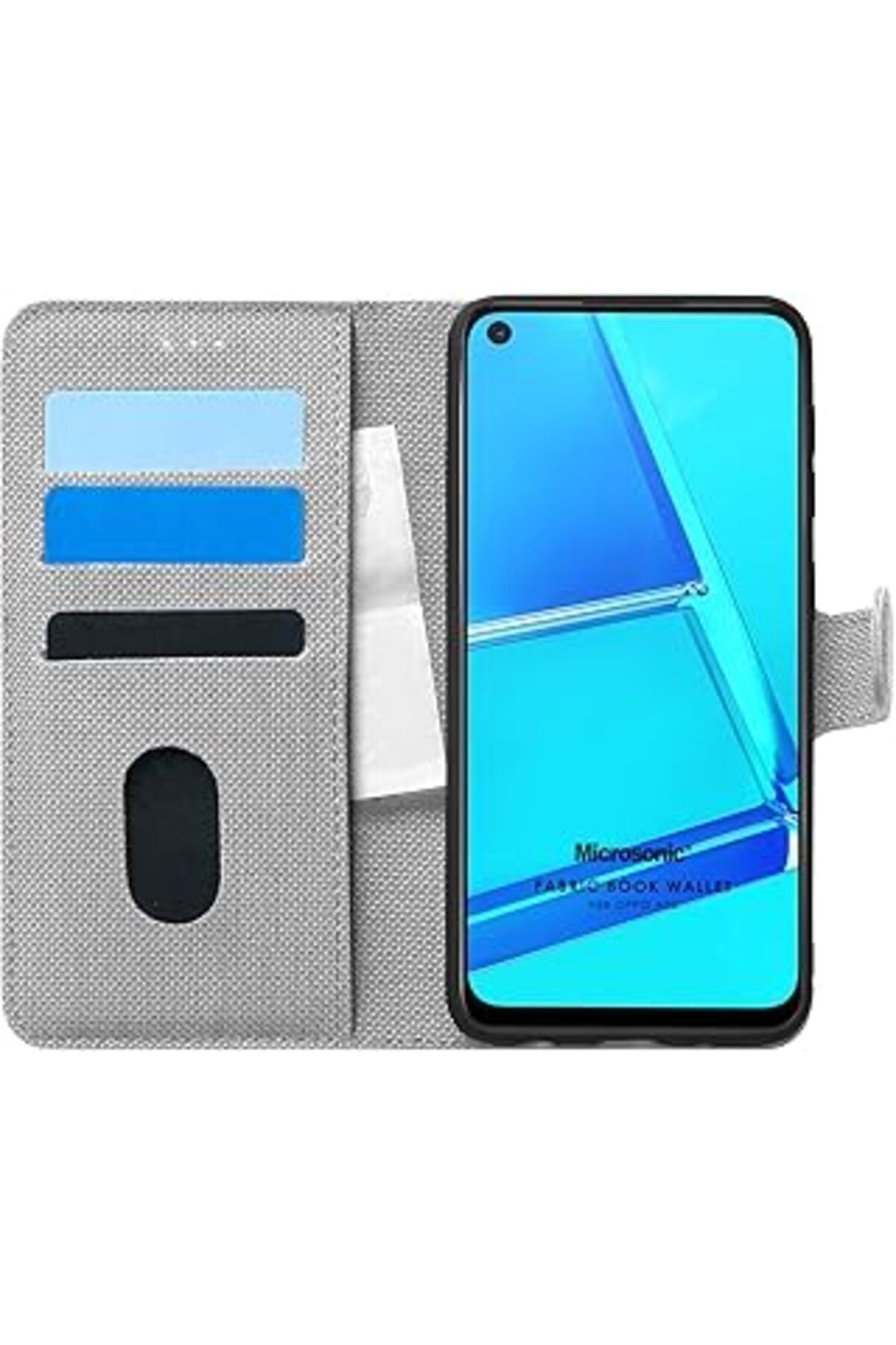 nerede bulurum Oppo A52 Için Kılıf Fabric Book Wallet Gri [A52 Ile Uyumlu Kılıf - Gri]