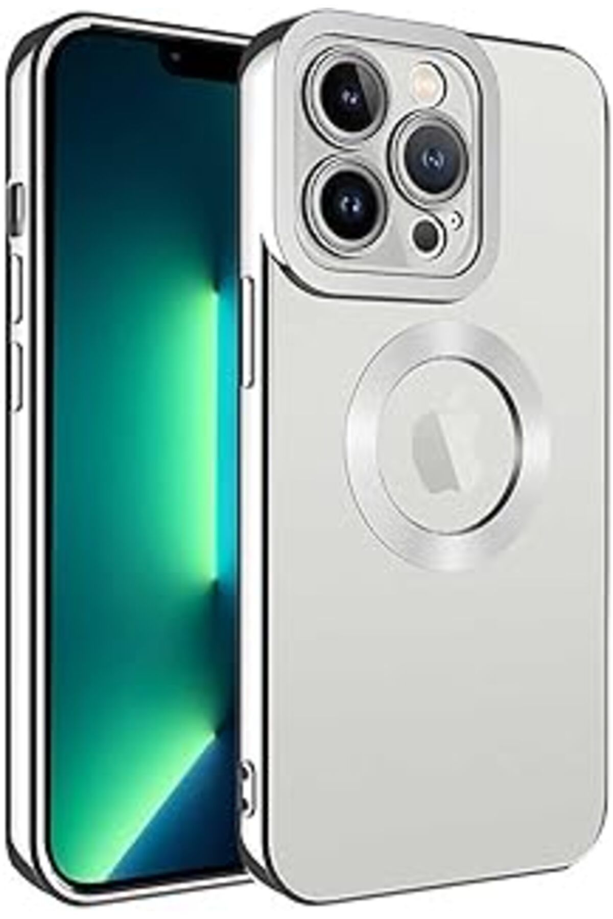 nazeninstoğu Mai I Phone 11 Pro Max Kılıf Kamera Korumalı Logo Gösteren Omega Kapak (Yeşil) (Yeşil)