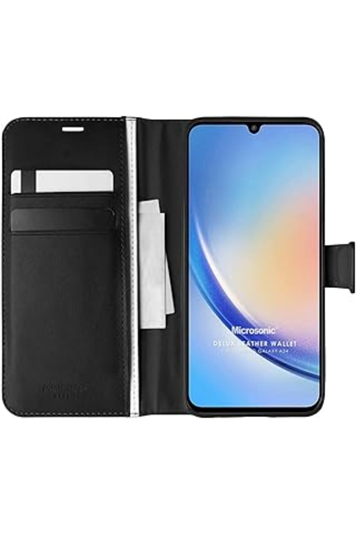 EDALKILIÇ Galaxy A34 Için Kılıf Delux Leather Wallet Siyah [Galaxy A34 Ile Uyumlu Kılıf -