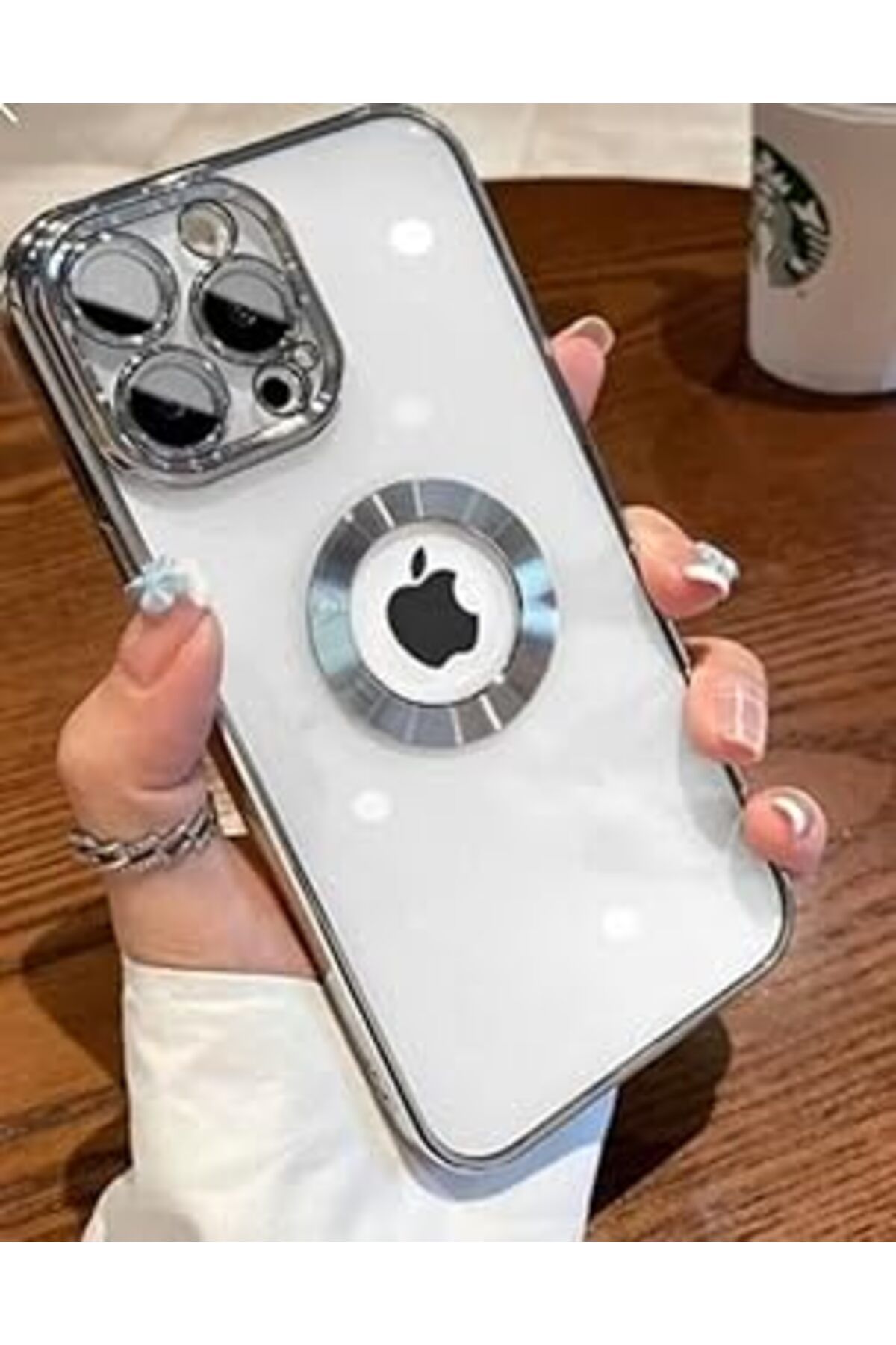 MAGNESİA Tia Aks Iphone 13 Pro Uyumlu Lens Korumalı Lazer Kılıf Gümüş