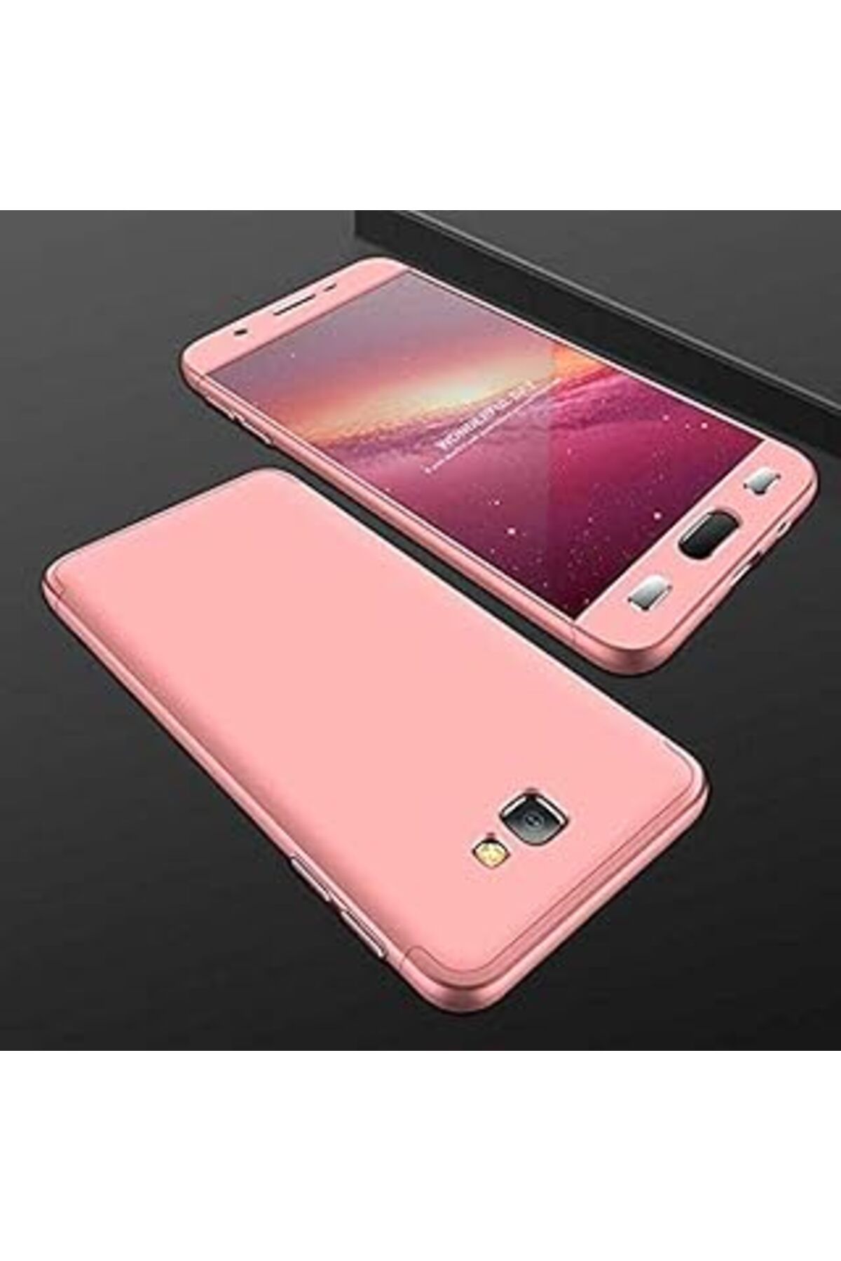 MAGNESİA Galaxy J7 Prime Ile Uyumlu Kılıf Double Dip Ays 3In1 Sert Rubber Kapak Rose