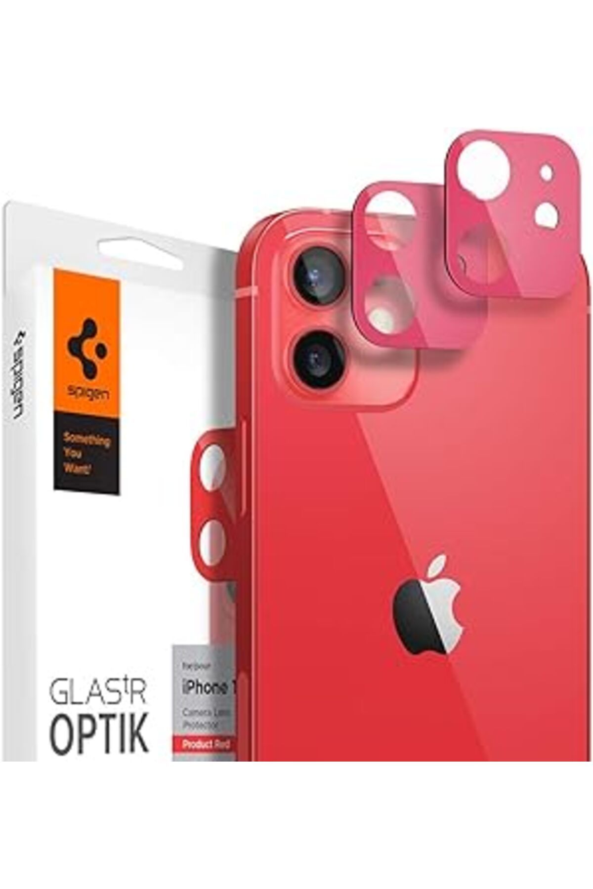 NZM TİCARET Spigen Iphone 12 Kamera Lens Camı Koruyucu Glas.Tr Optik (2 Adet) Red - Agl02472