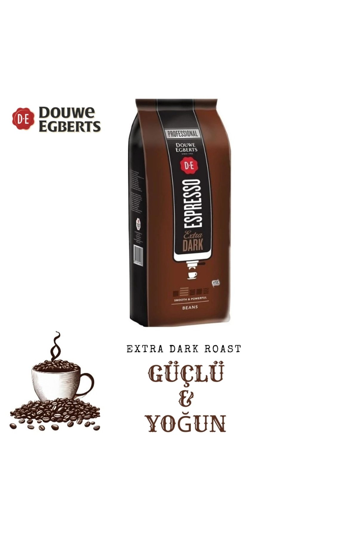 Douwe Egberts Espresso Extra Dark Roast Çekirdek Kahve (1 kg)