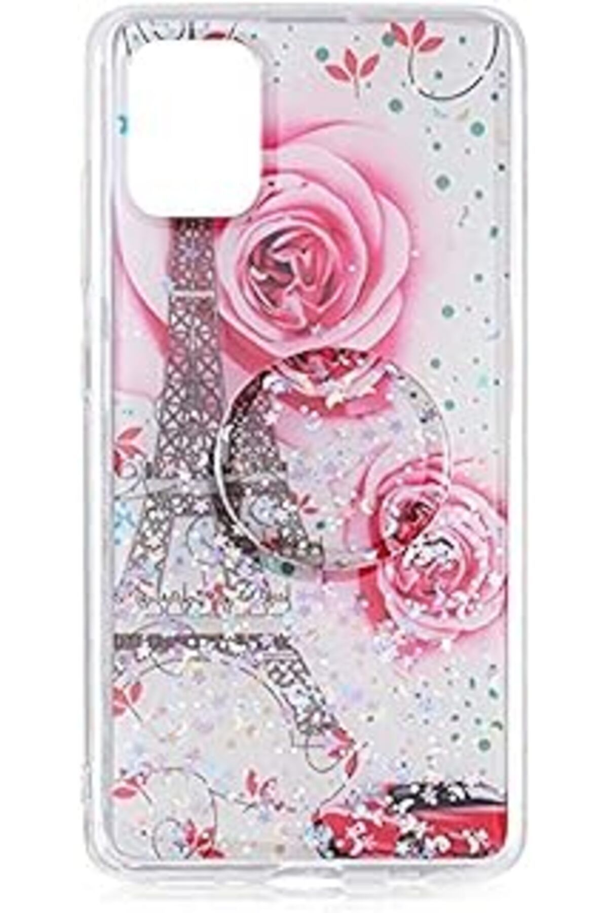 MAGNESİA Kny Galaxy S10 Lite İÇin Kılıf, Pop Socketli Parlak Desenli Vale, Silikon, Kırmızı