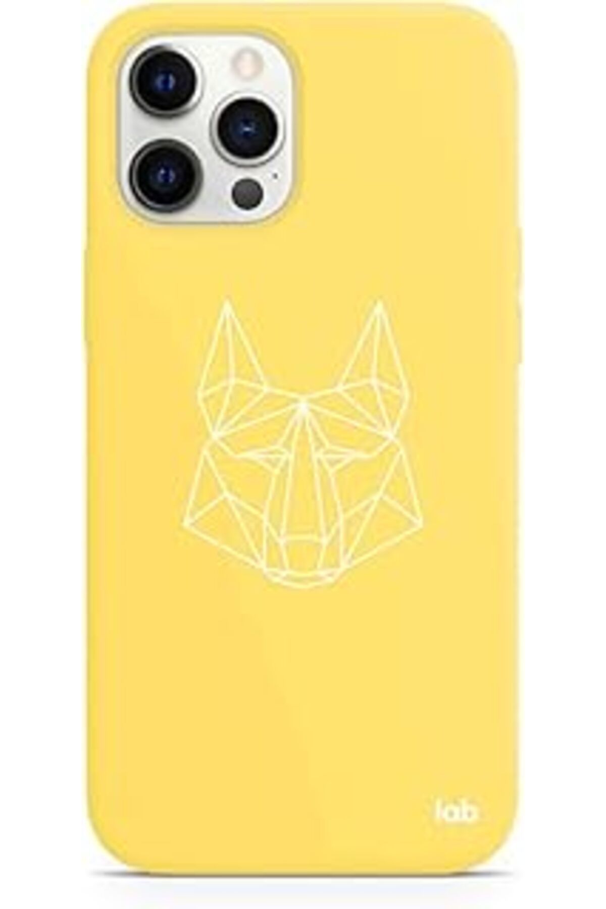 nerede bulurum Caseslab Iphone 12 Pro Max Sarı Silikon Telefon Kılıfı - Wolf Geometric