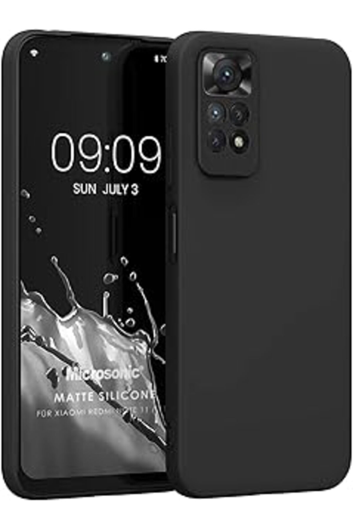 EDALKILIÇ Matte Silicone Mi Redmi Note 11S Için Kılıf Siyah [Redmi Note 11S Ile Uyumlu Kılıf -