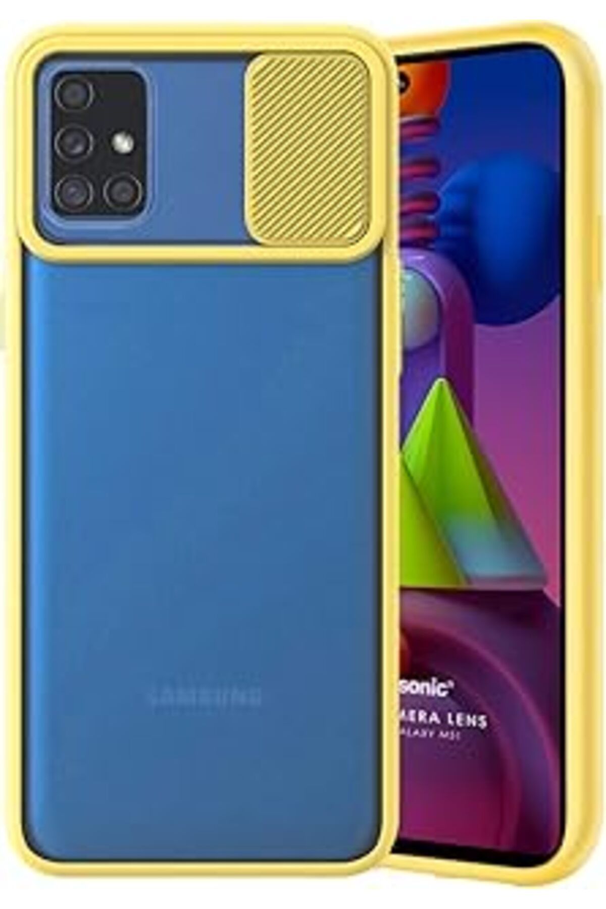 ebadi Galaxy M51 Kılıf Slide Camera Lens Protection Sarı