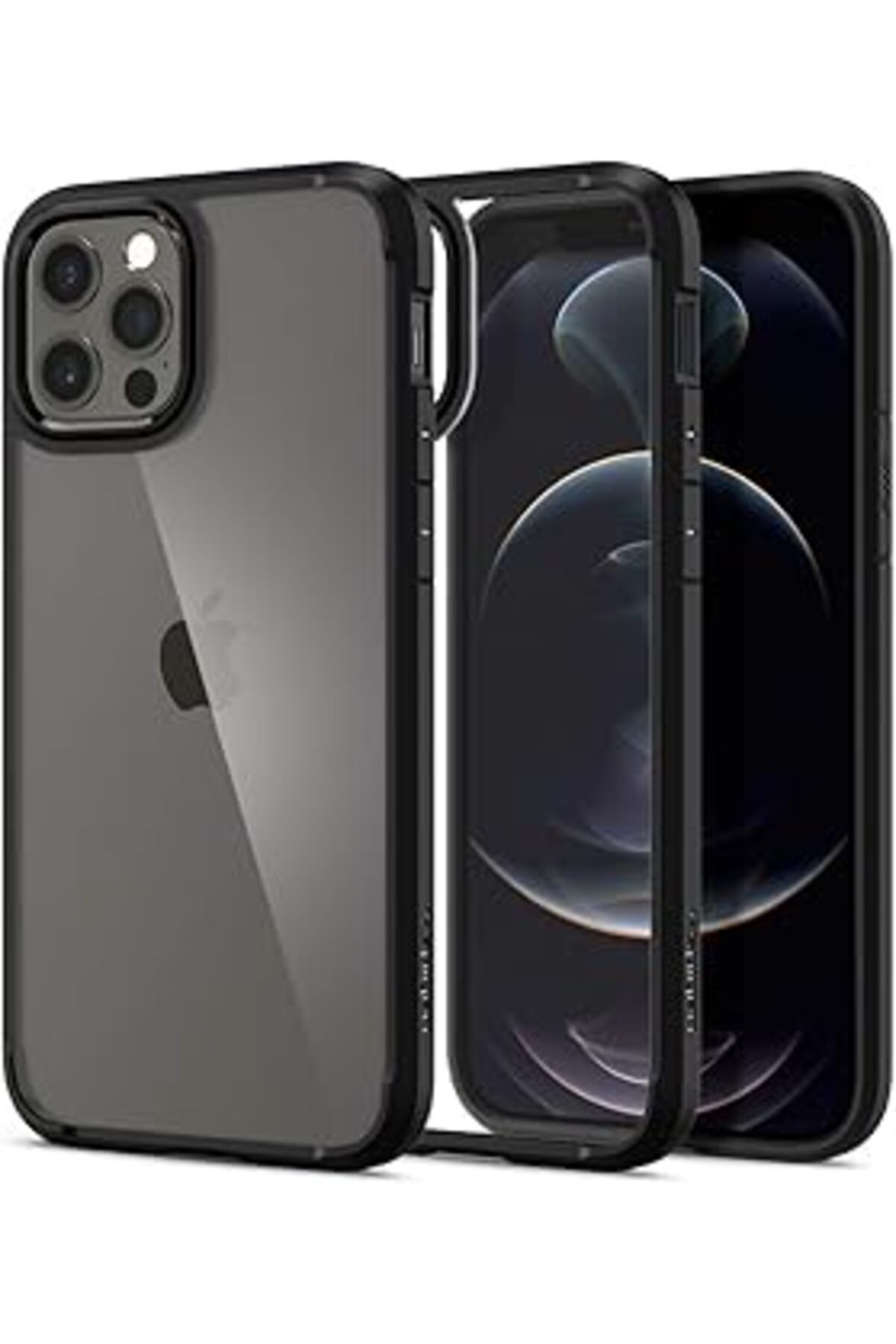 NZM TİCARET Spigen Iphone 12 / Iphone 12 Pro Kılıf Ultra Hybrid Matte Black - Acs01703