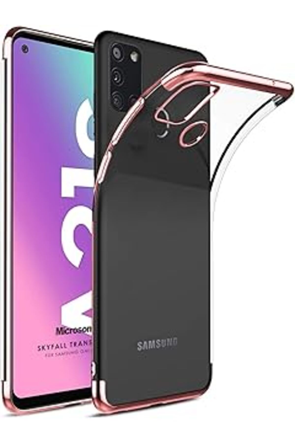 robotrend Galaxy A21S Kılıf Skyfall Transparent Clear Rose