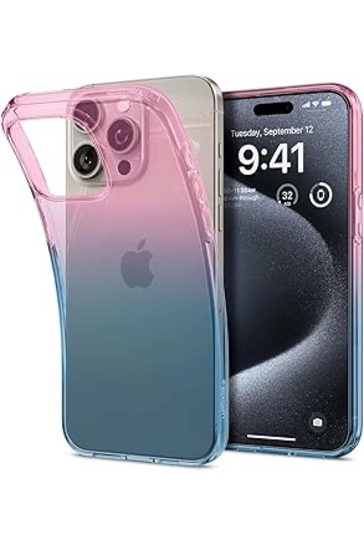 NZM TİCARET Spigen Iphone 15 Pro Kılıf Liquid Crystal 4 Tarafı Tam Koruma Gradation Pink - Acs06700