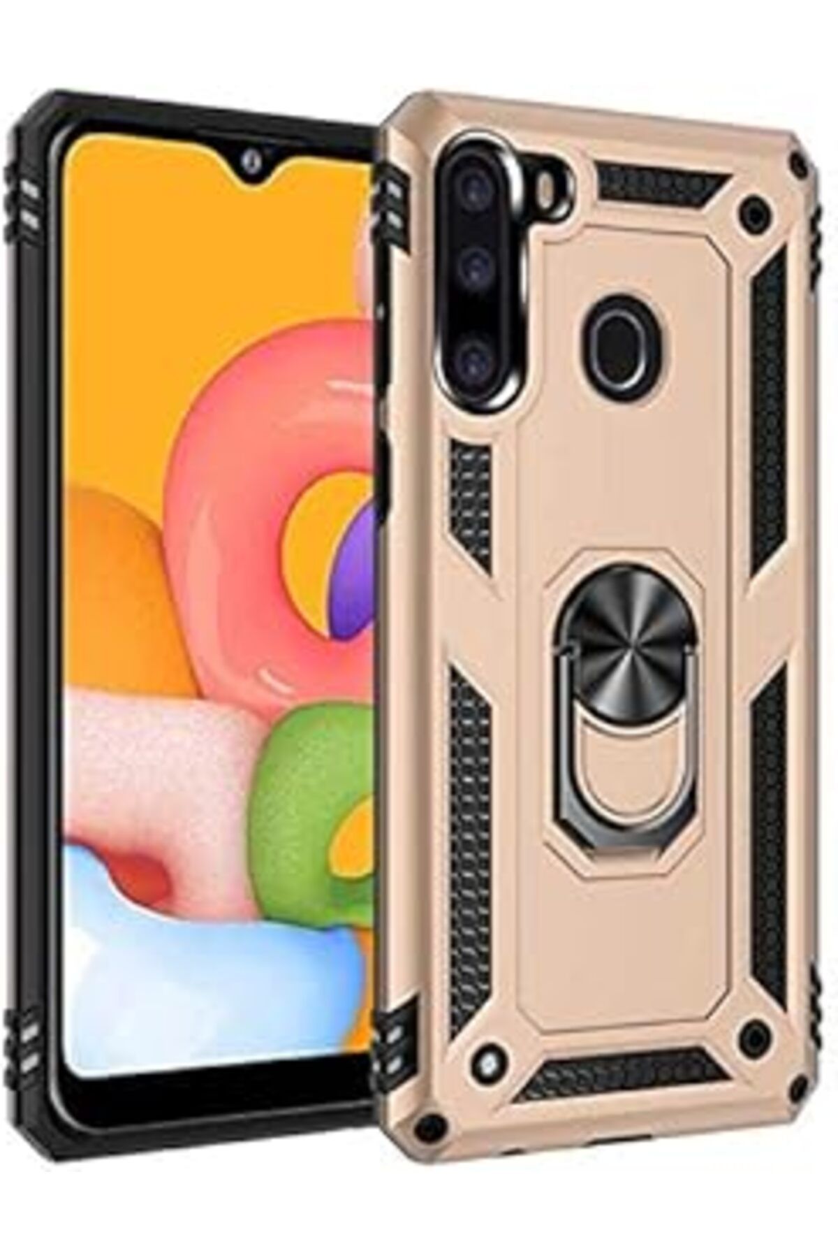 EDALKILIÇ Galaxy M10 İLe Uyumlu Kılıf Shockp Standlı Yüzük Tutuculu Mega Case