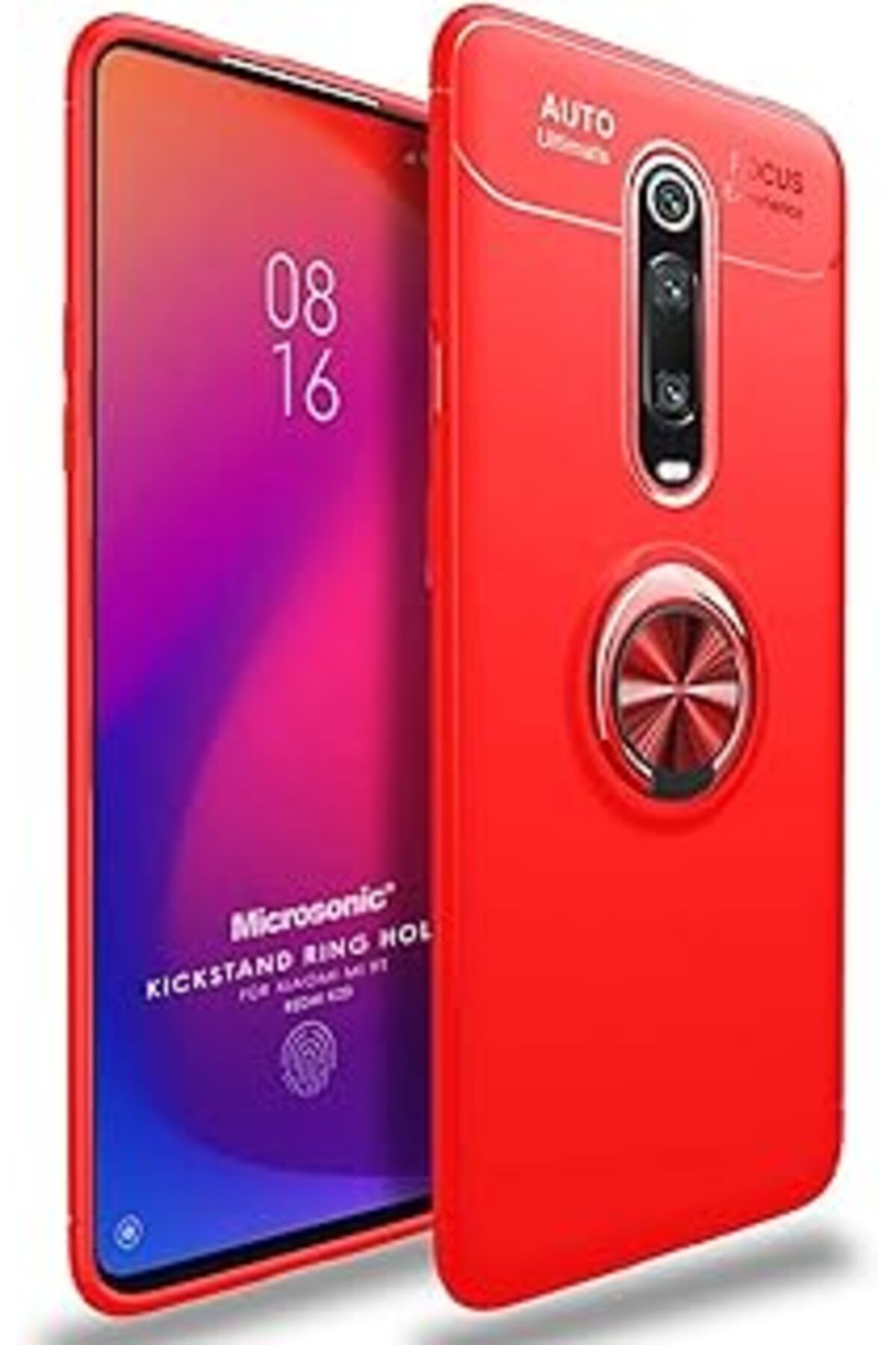 EDALKILIÇ Mi Redmi K20 Için Kılıf Kickstand Ring Kırmızı [Redmi K20 Ile Uyumlu Kılıf -