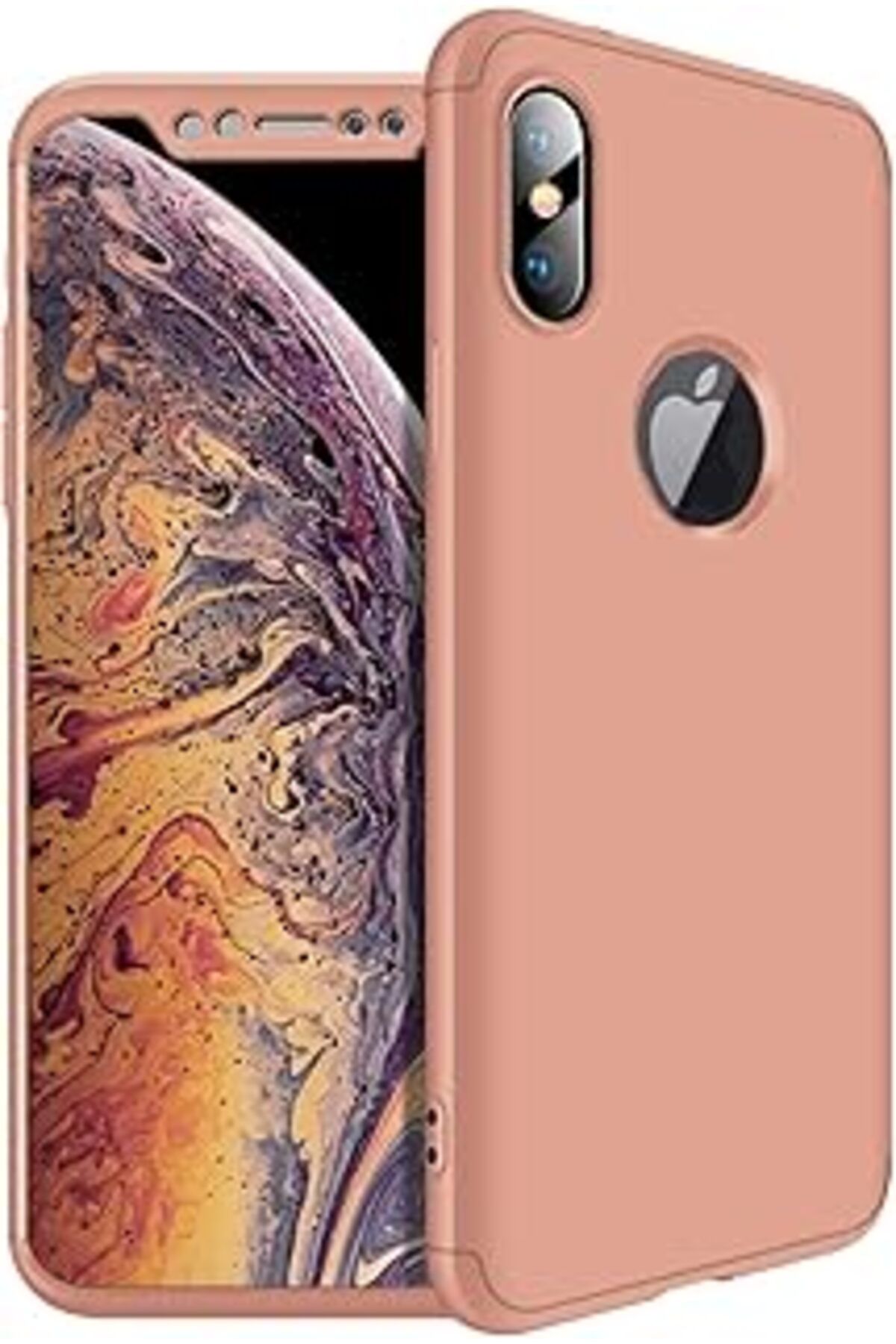 EDALKILIÇ Iphone X/Xs Kılıf 360 Tam Koruma Kapak 3 Parça Slim Fit Rose