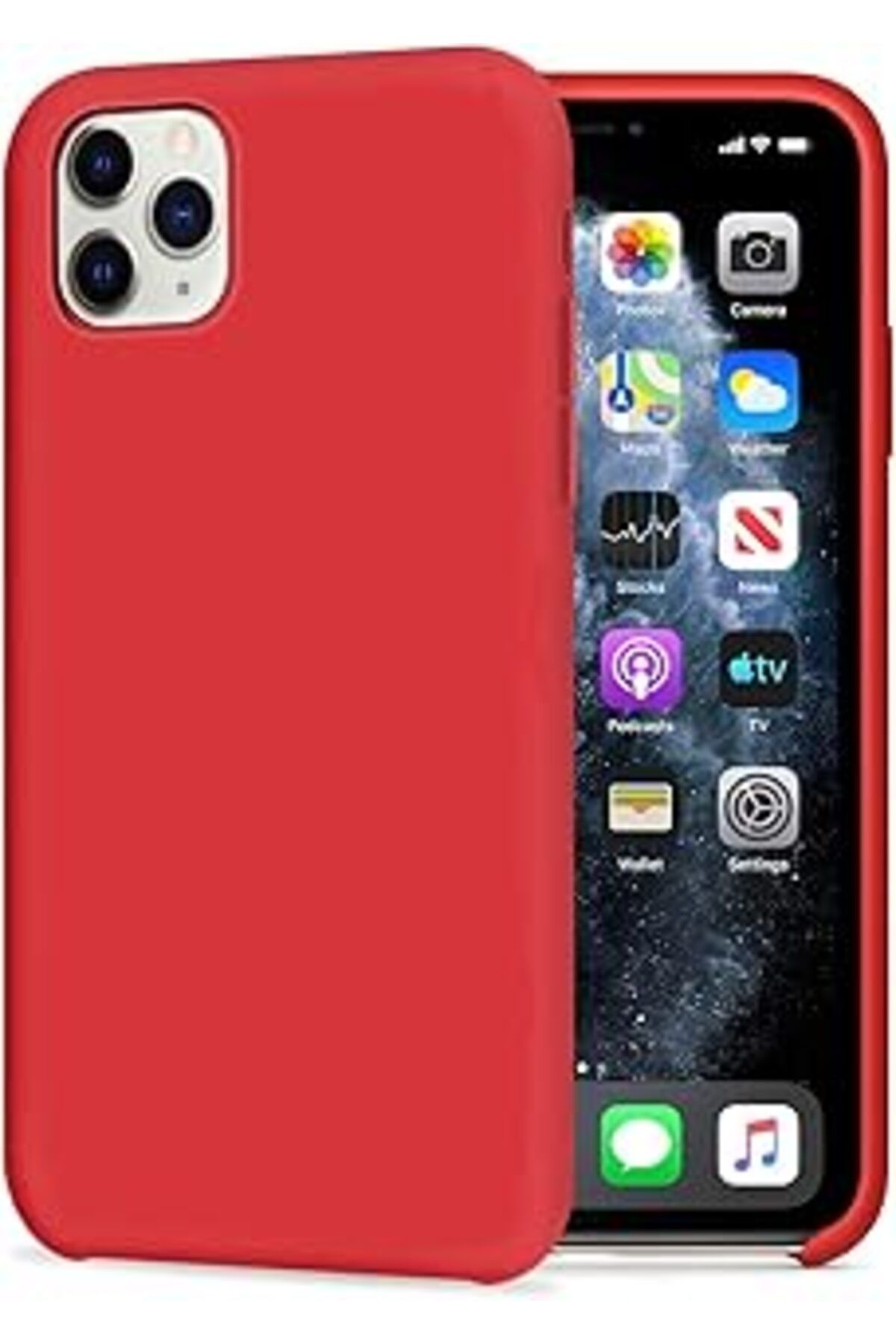 NZM TİCARET Caseup Iphone 11 Pro Max Uyumlu Kılıf Caseup Slim Liquid Silicone Uyumlu Kılıf Kırmızı