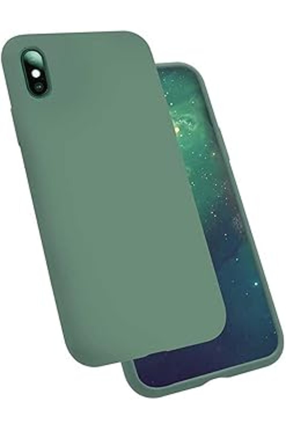 NZM TİCARET 11143 Iphone X Ile Uyumlu Kılıf Silk Silikon, Koyu Yeşil